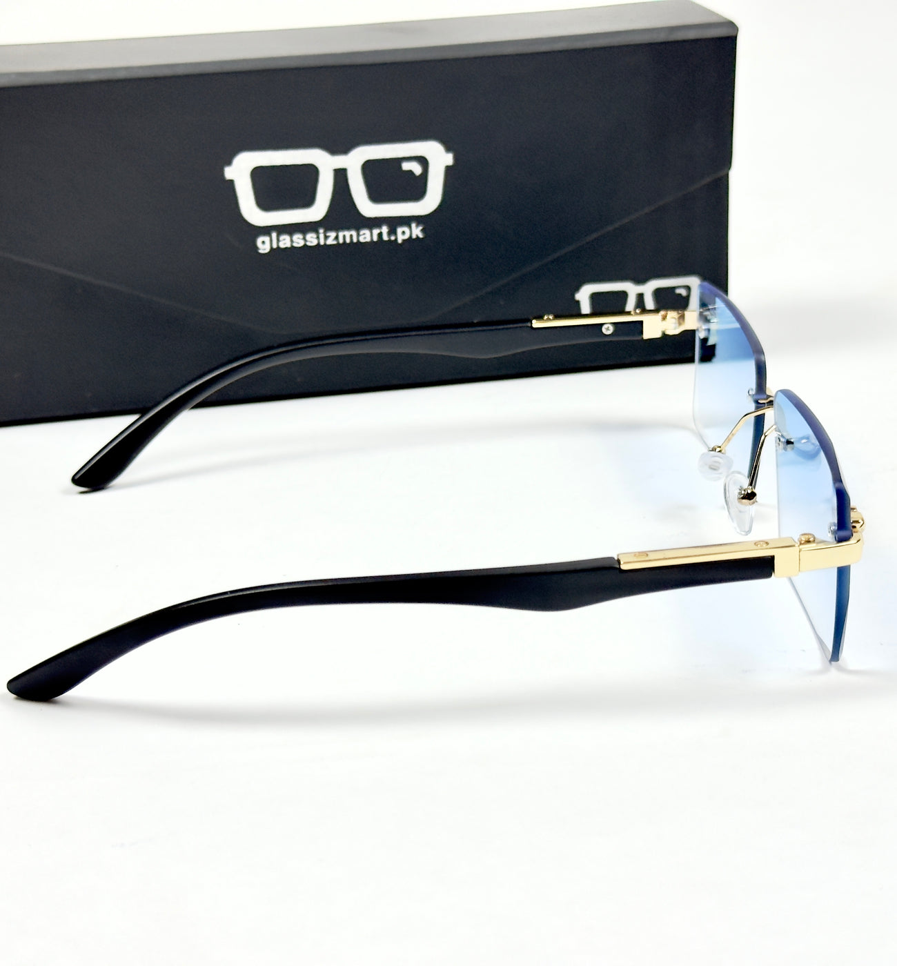 Cartier – 143 – 60 – Golden Blue Gradient – Metal - Sunglasses – Rimless - Unisex