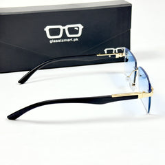 Cartier – 143 – 60 – Golden Blue Gradient – Metal - Sunglasses – Rimless - Unisex