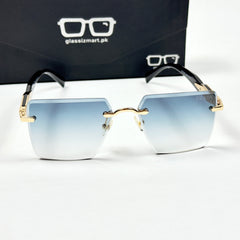Prada – 3086 – 62 – Golden Blue – Metal - Sunglasses – Rimless - Unisex
