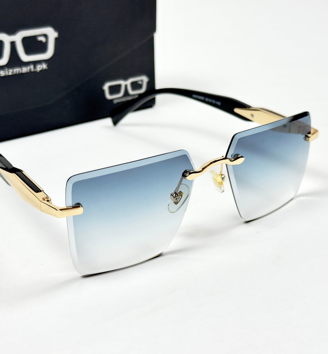Prada – 3086 – 62 – Golden Blue – Metal - Sunglasses – Rimless - Unisex