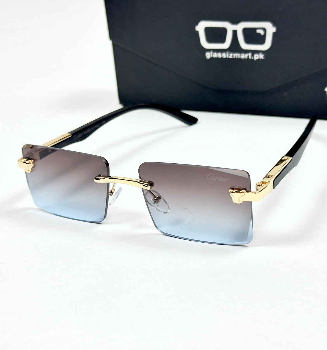 Cartier – 143 – 60 – Golden Multi – Metal - Sunglasses – Rimless - Unisex
