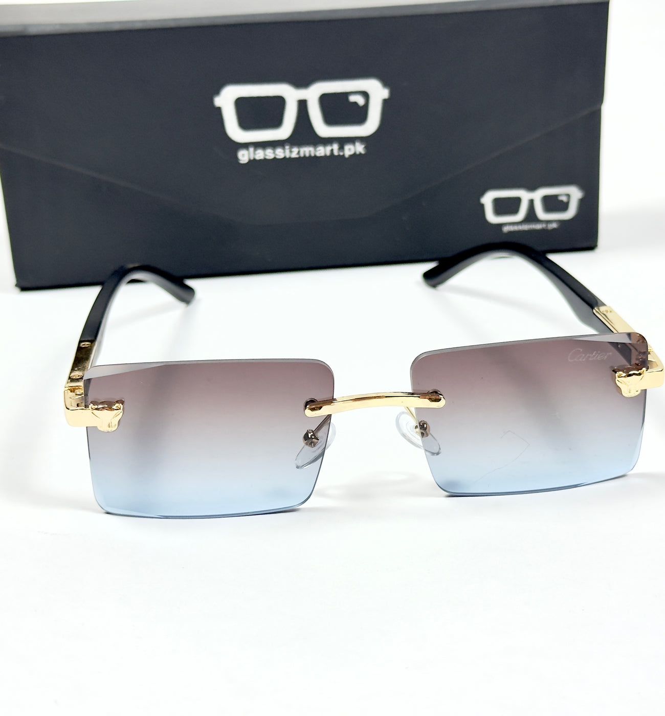 Cartier – 143 – 60 – Golden Multi – Metal - Sunglasses – Rimless - Unisex