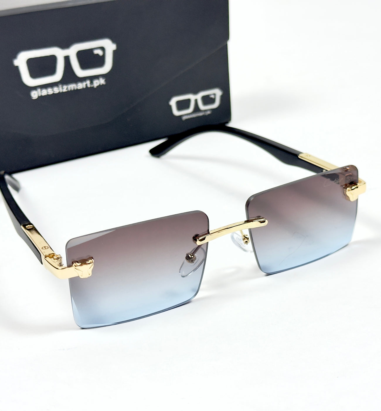 Cartier – 143 – 60 – Golden Multi – Metal - Sunglasses – Rimless - Unisex
