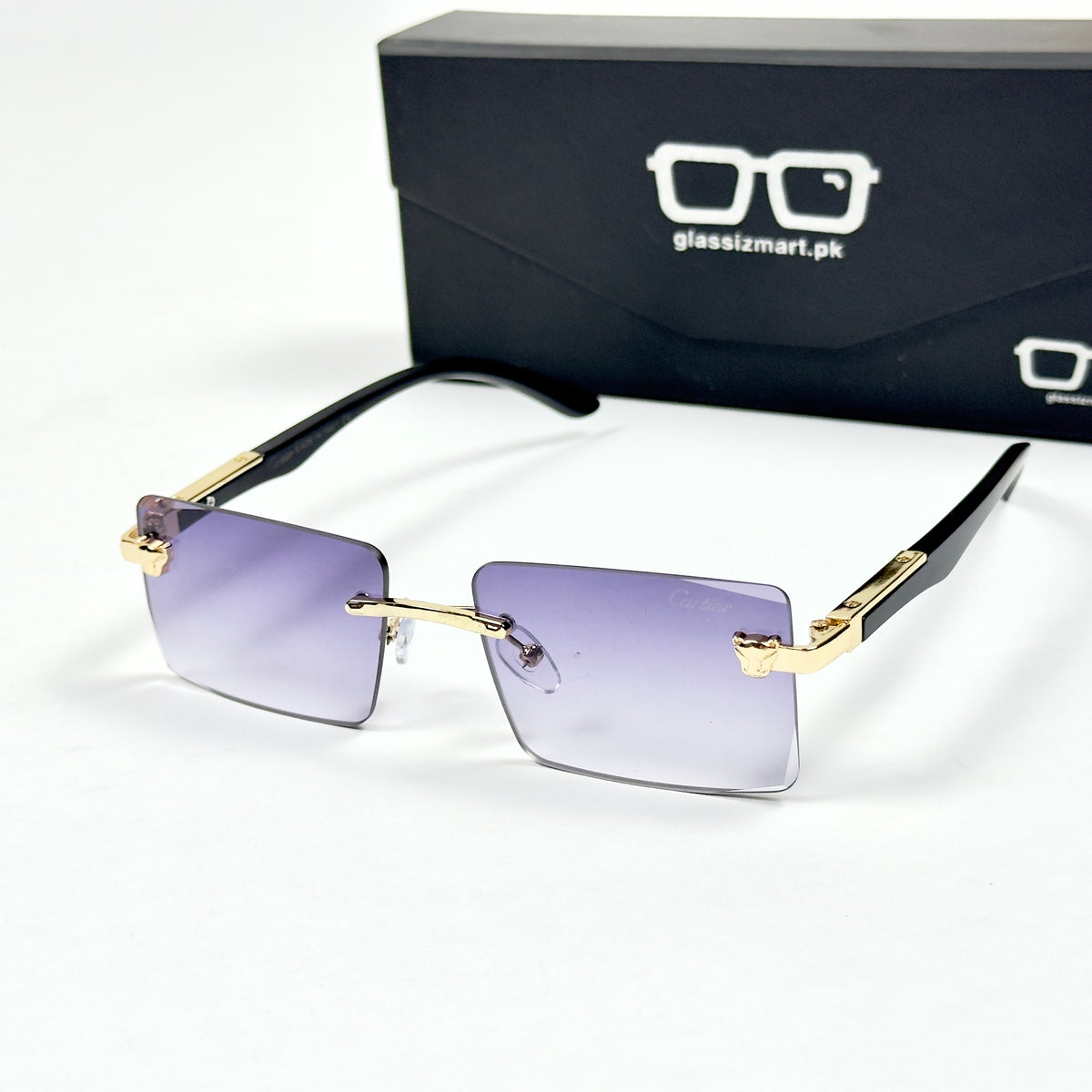 Cartier – 143 – 60 – Golden Black Gradient – Metal - Sunglasses – Rimless - Unisex