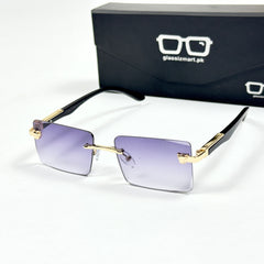Cartier – 143 – 60 – Golden Black Gradient – Metal - Sunglasses – Rimless - Unisex