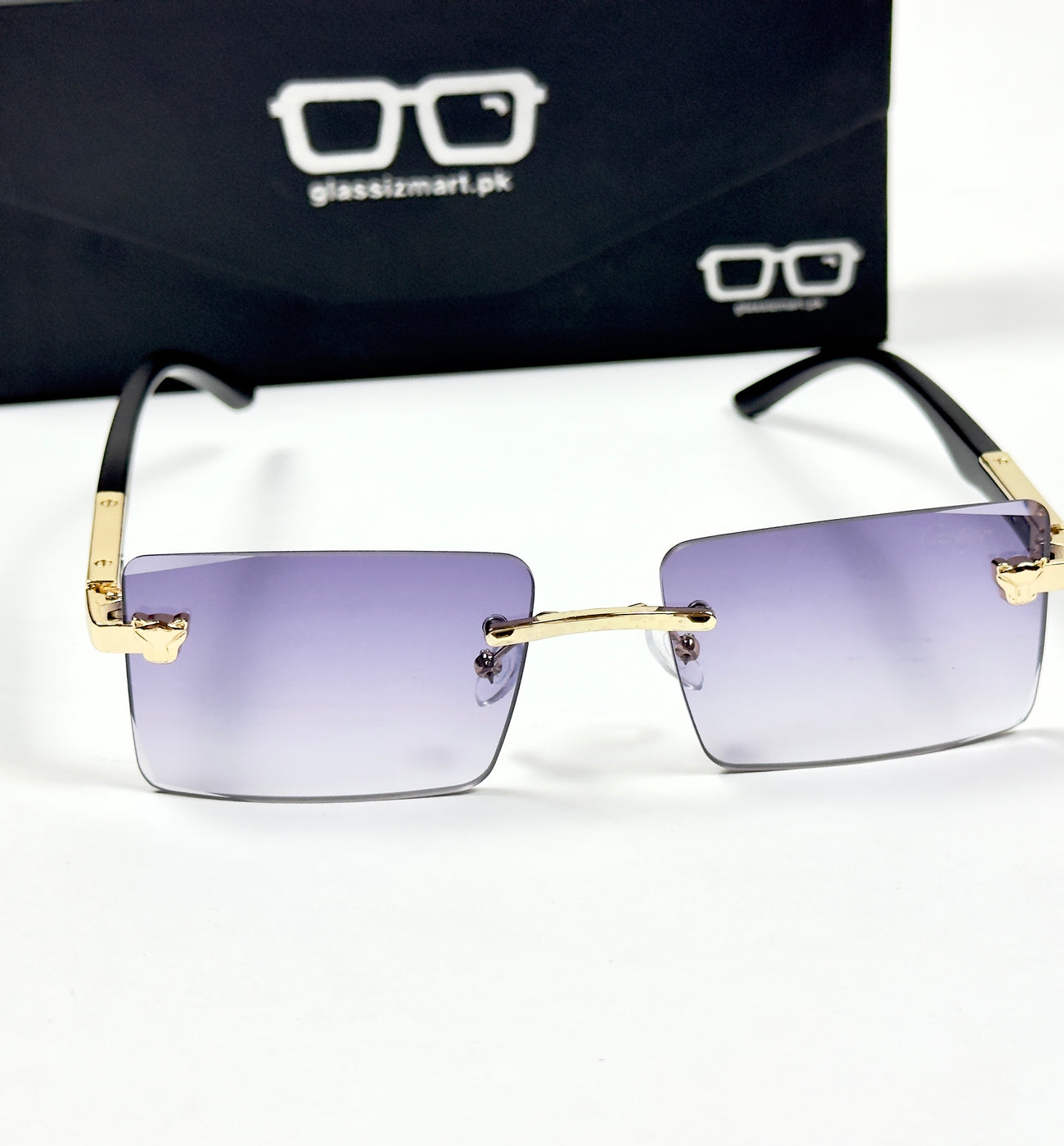 Cartier – 143 – 60 – Golden Black Gradient – Metal - Sunglasses – Rimless - Unisex