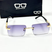 Cartier – 143 – 60 – Golden Black Gradient – Metal - Sunglasses – Rimless - Unisex