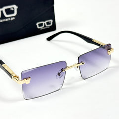 Cartier – 143 – 60 – Golden Black Gradient – Metal - Sunglasses – Rimless - Unisex