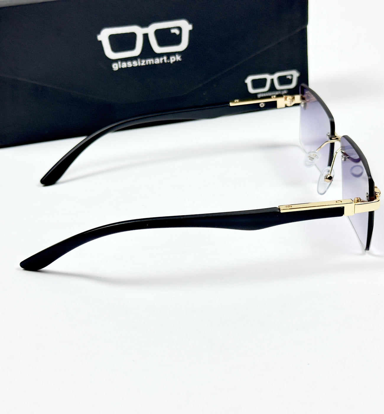Cartier – 143 – 60 – Golden Black Gradient – Metal - Sunglasses – Rimless - Unisex