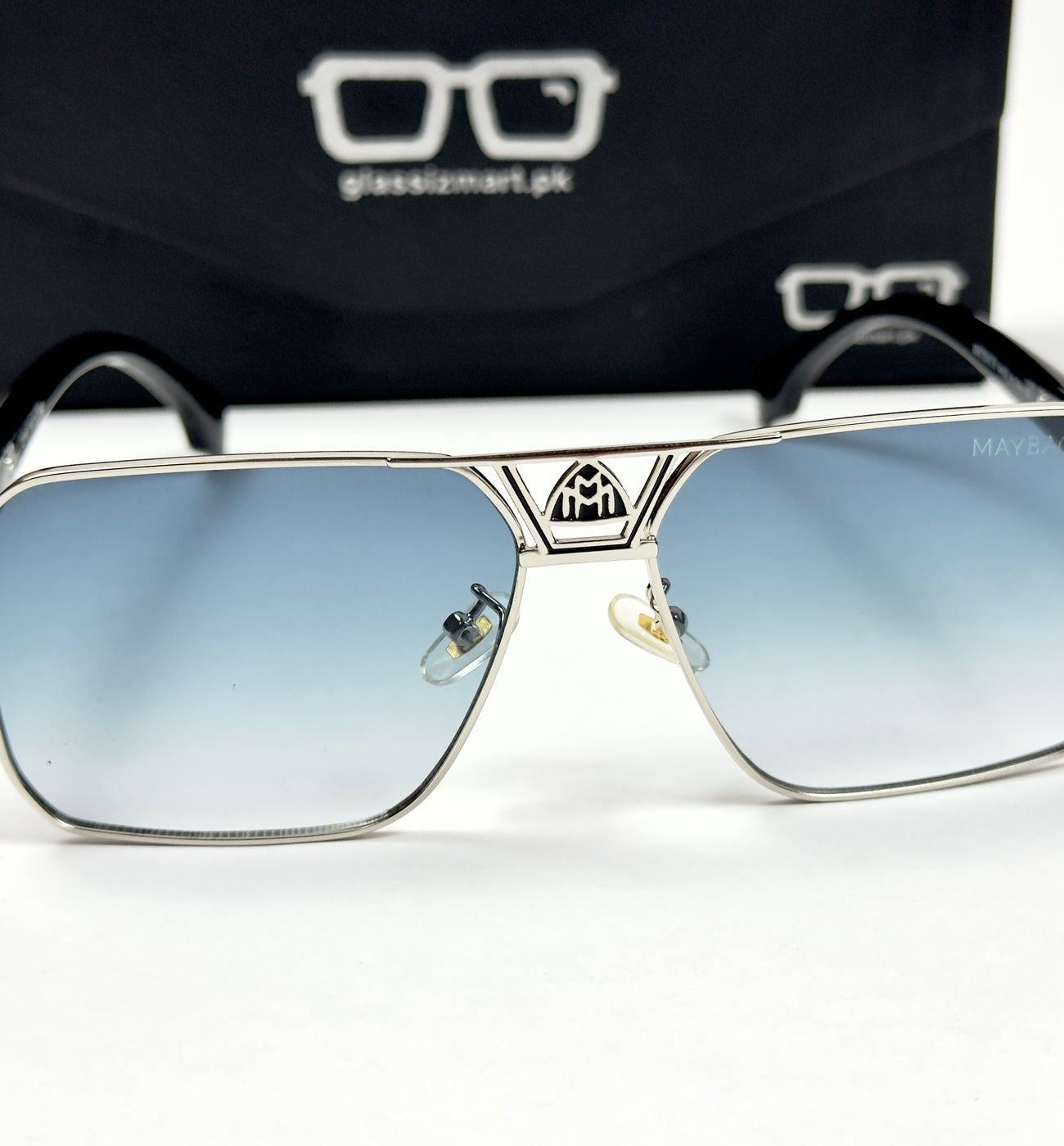 Maybach – 22106 – 58 – Silver Blue – Metal – Sunglasses – Unisex