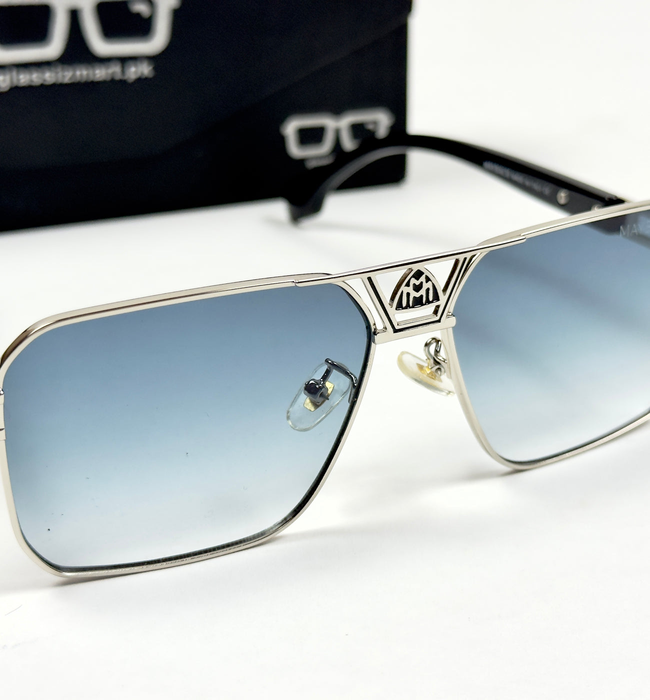 Maybach – 22106 – 58 – Silver Blue – Metal – Sunglasses – Unisex
