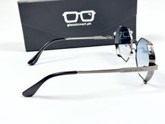 Louis Vuitton – 1938 – 57 – Grey Blue – Metal – Sunglasses – Ladies