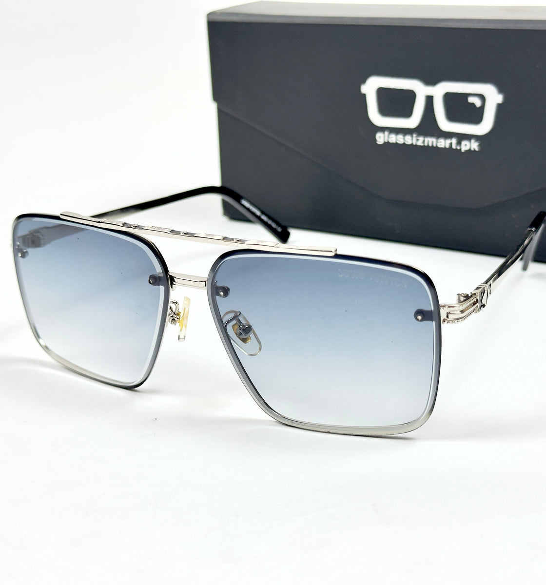 Louis Vuitton – 22332 – 60 – Silver Blue – Metal – Sunglasses – Unisex