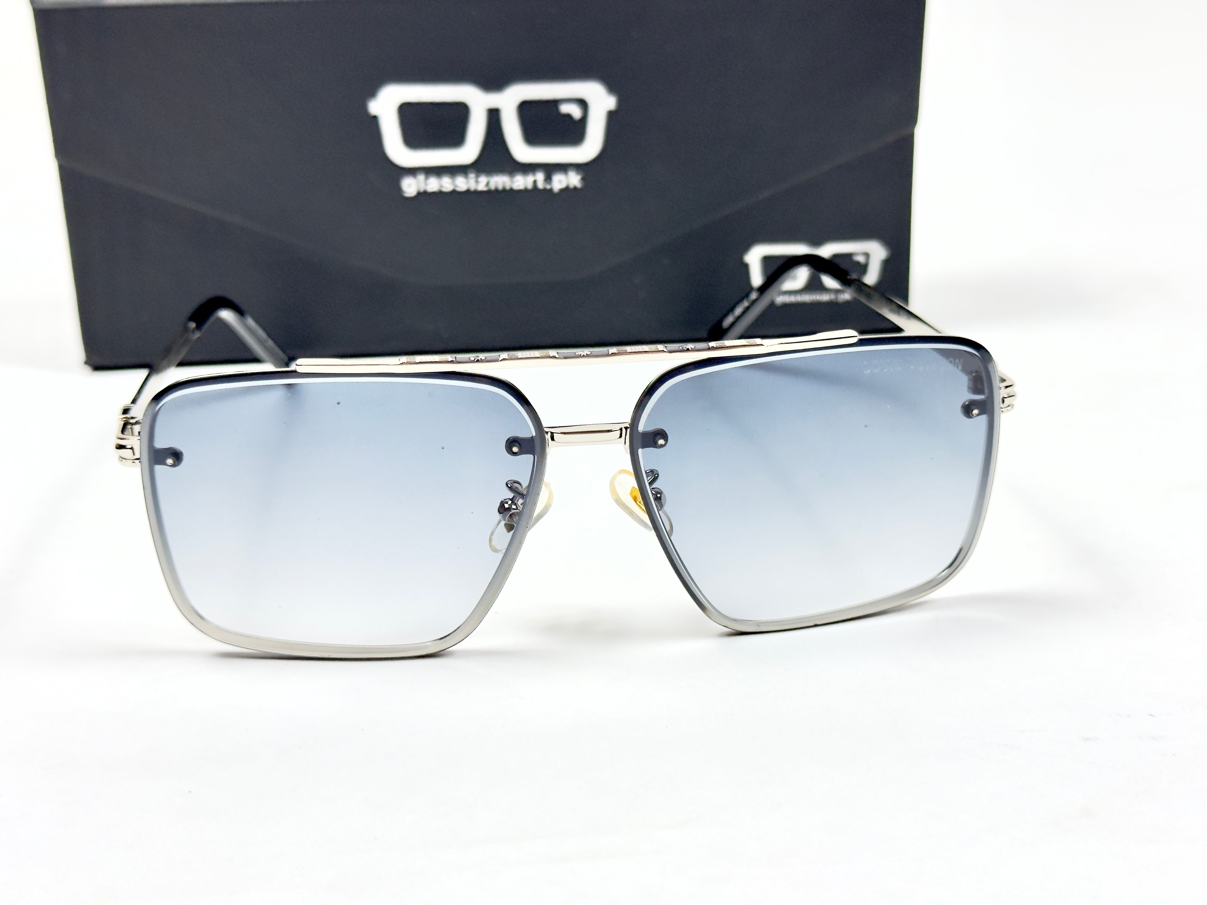 Louis Vuitton – 22332 – 60 – Silver Blue – Metal – Sunglasses – Unisex