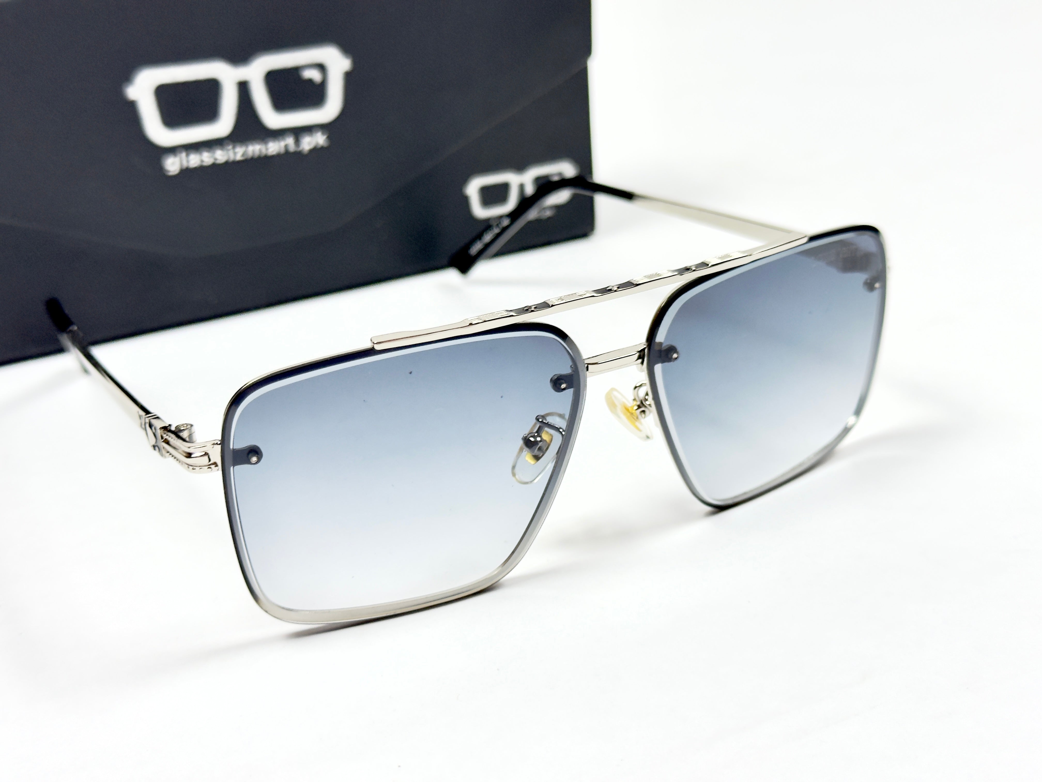 Louis Vuitton – 22332 – 60 – Silver Blue – Metal – Sunglasses – Unisex