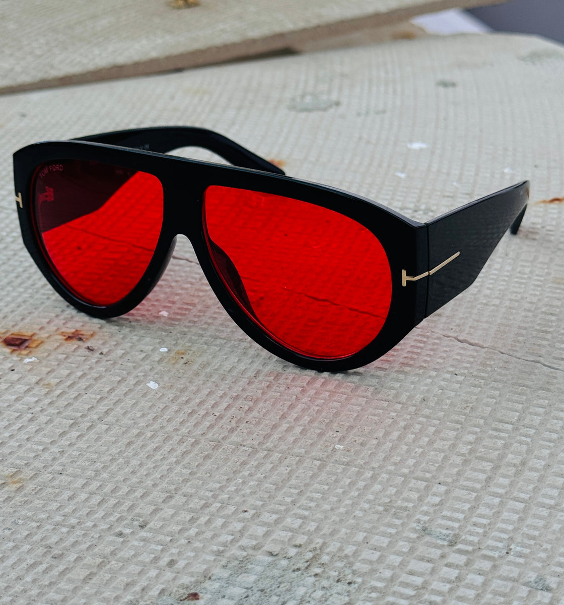 Tom Ford – 1044 - 60 - Black Red – Acetate - Sunglasses – Unisex