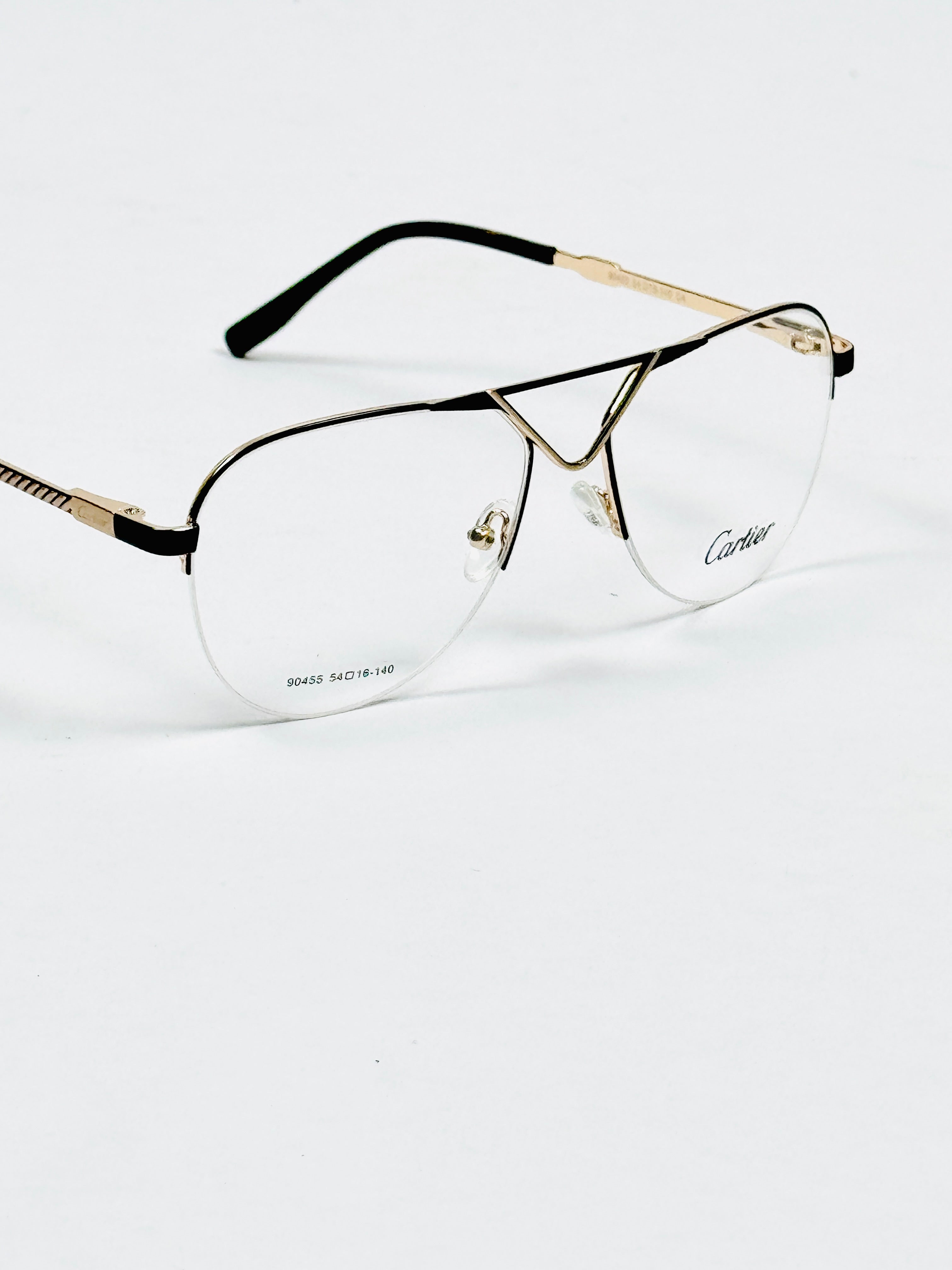 Cartier – 90455 – 54 – Golden Black –  Metal - Optics – Unisex