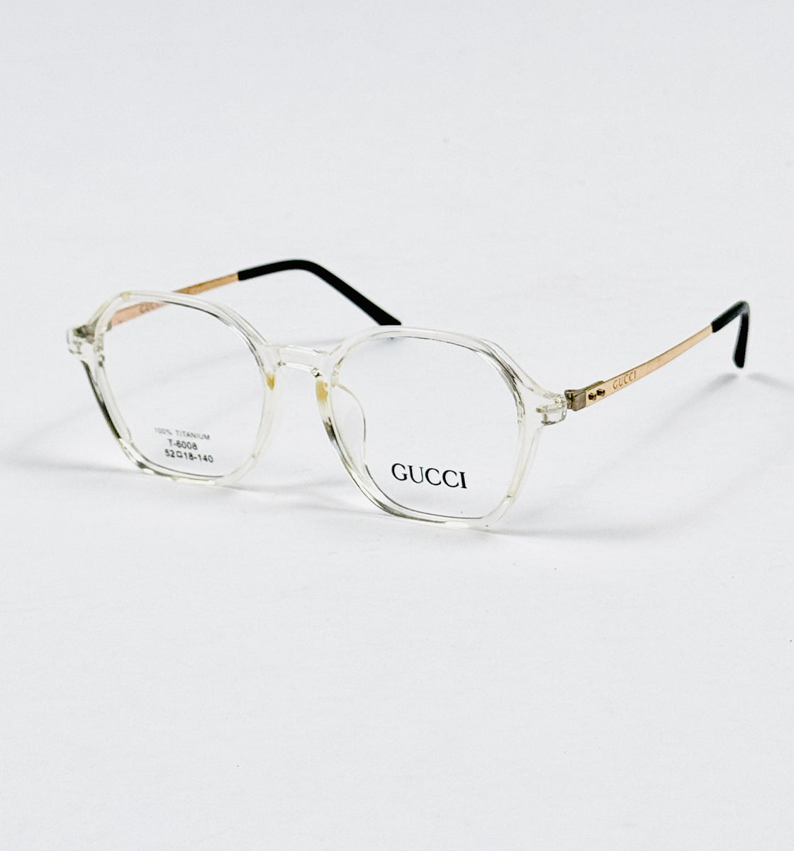 Gucci – 6008 – 52 - Transparent – Metal - Acetate – Optics – Ladies