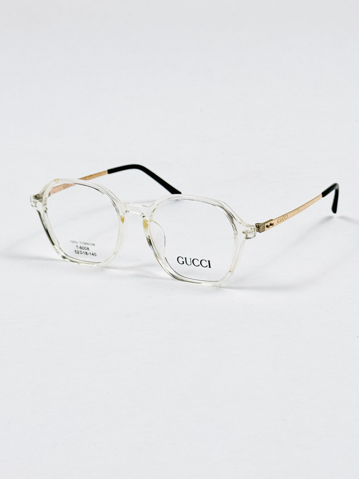 Gucci – 6008 – 52 - Transparent – Metal - Acetate – Optics – Ladies