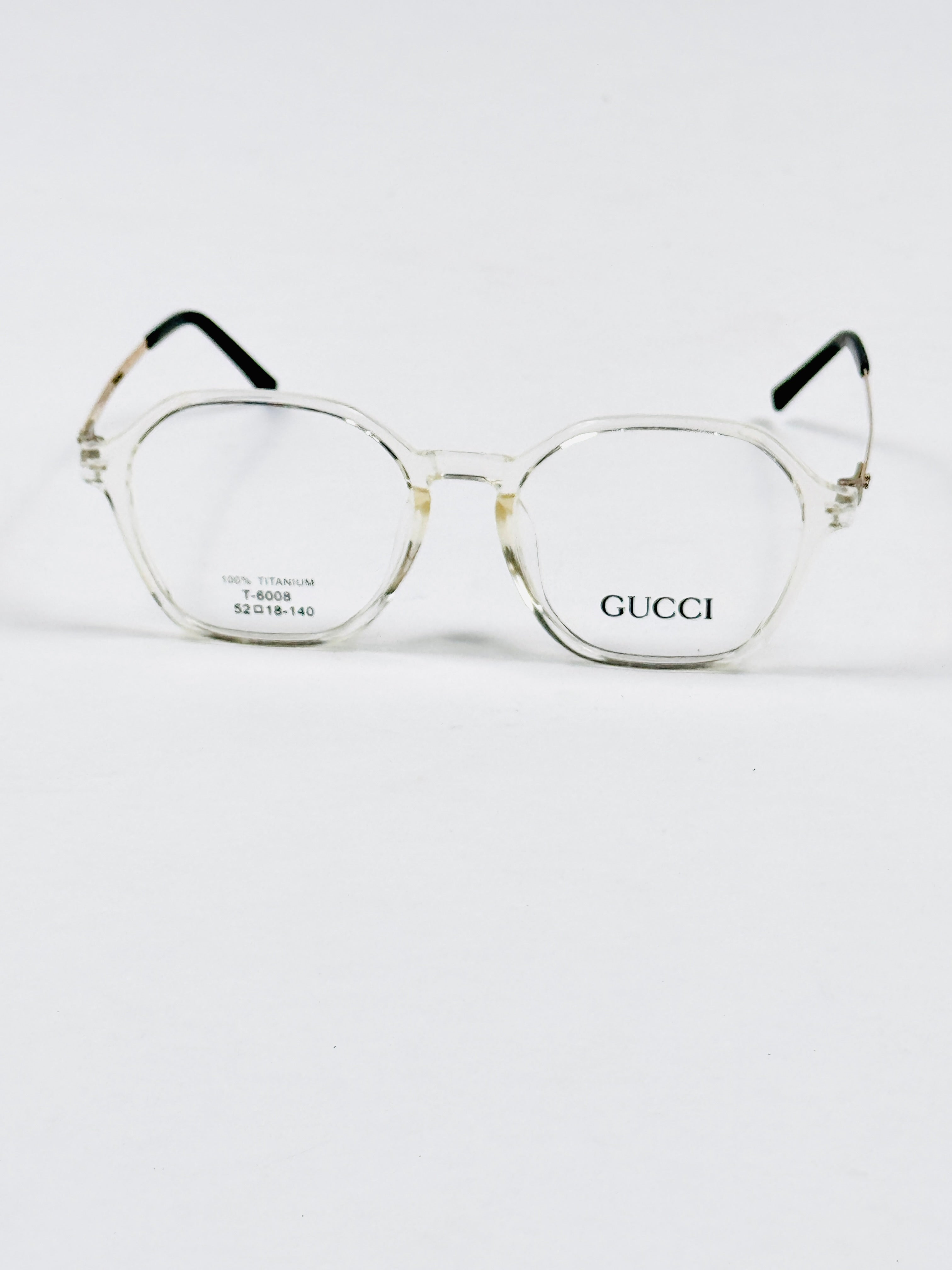Gucci – 6008 – 52 - Transparent – Metal - Acetate – Optics – Ladies