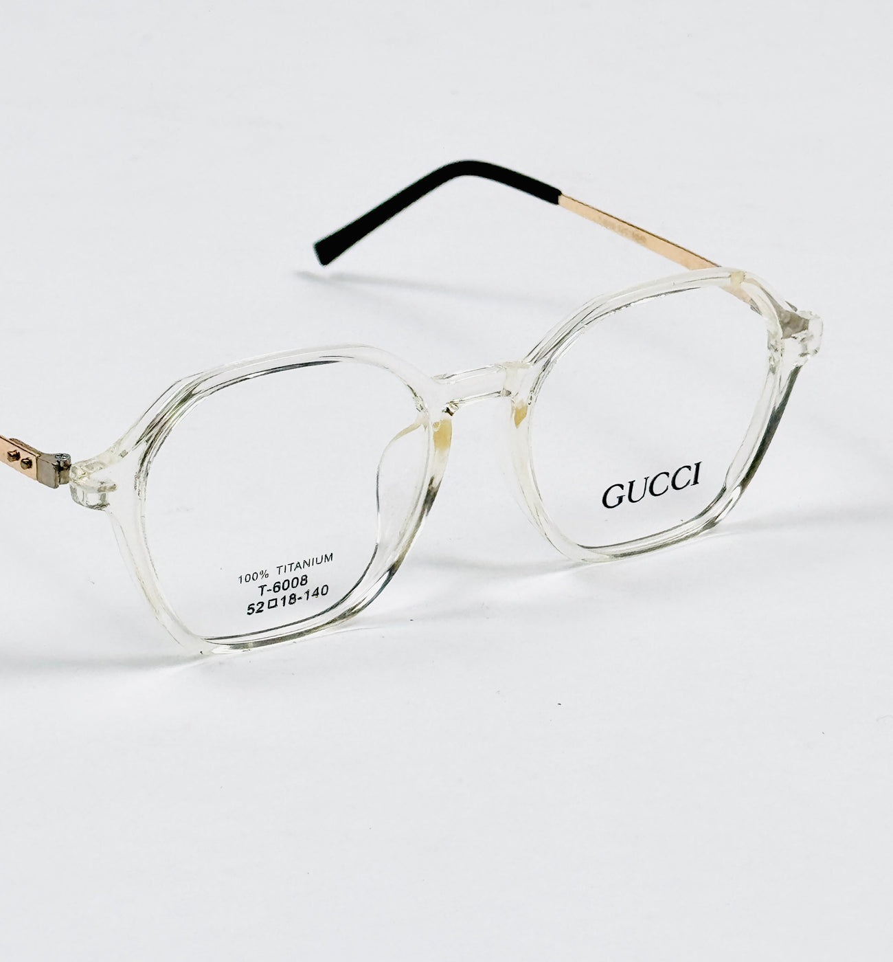 Gucci – 6008 – 52 - Transparent – Metal - Acetate – Optics – Ladies