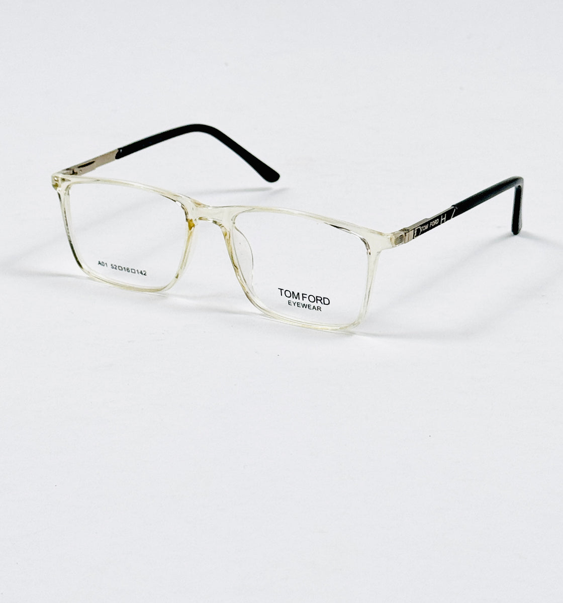 Tom Ford – A01 – 52 – Black Transparent –  Acetate - Optics – Unisex
