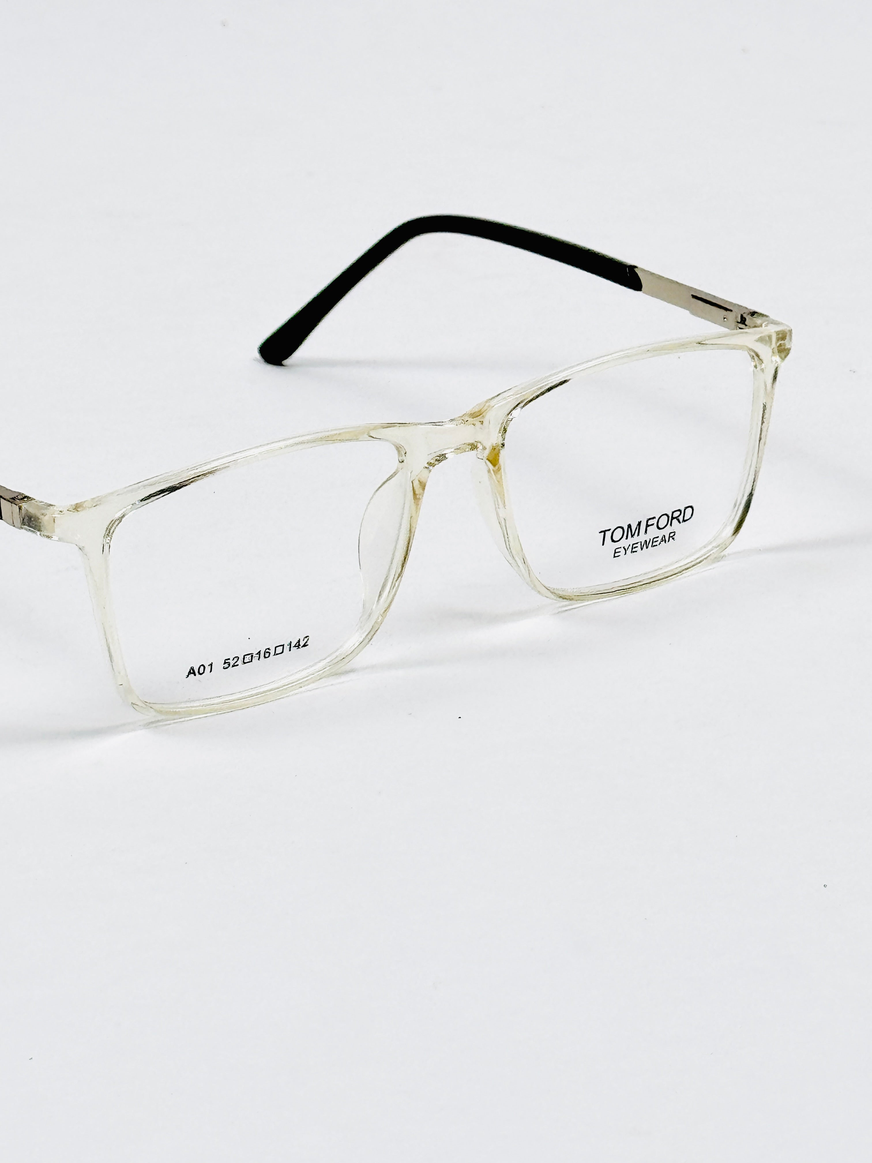 Tom Ford – A01 – 52 – Black Transparent –  Acetate - Optics – Unisex