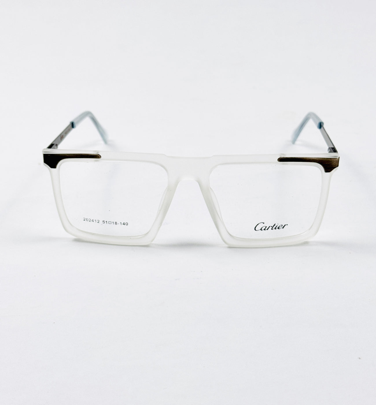 Cartier – 202412 – 51 - Transparent White – Metal - Acetate  – Optics - Unisex