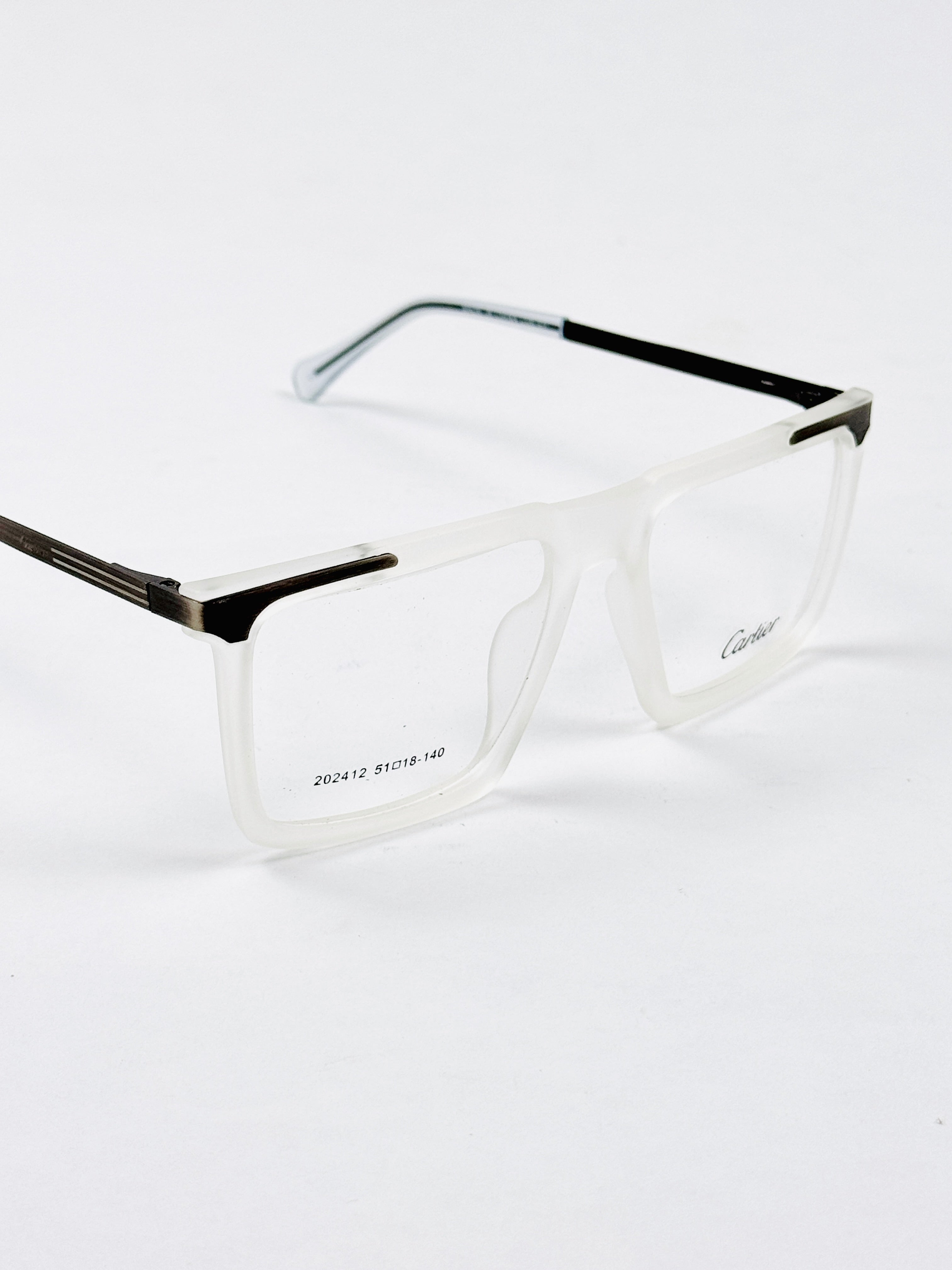 Cartier – 202412 – 51 - Transparent White – Metal - Acetate  – Optics - Unisex