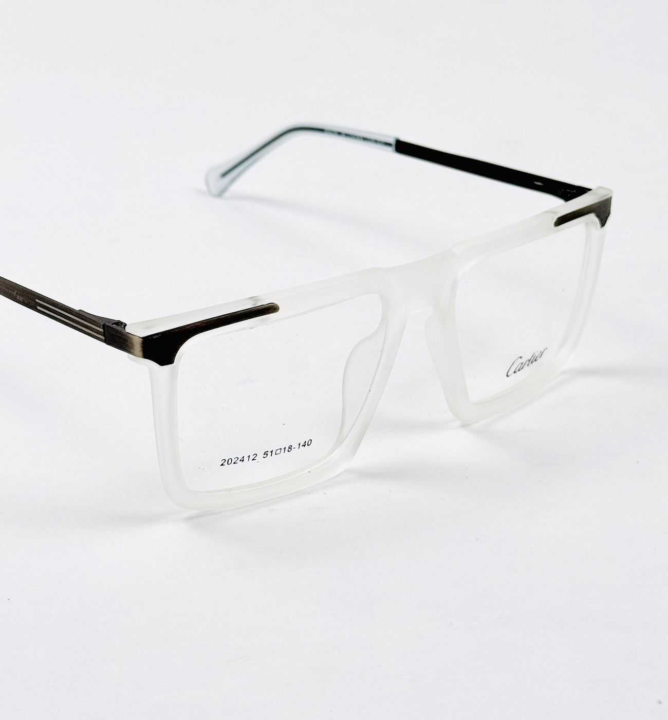 Cartier – 202412 – 51 - Transparent White – Metal - Acetate  – Optics - Unisex