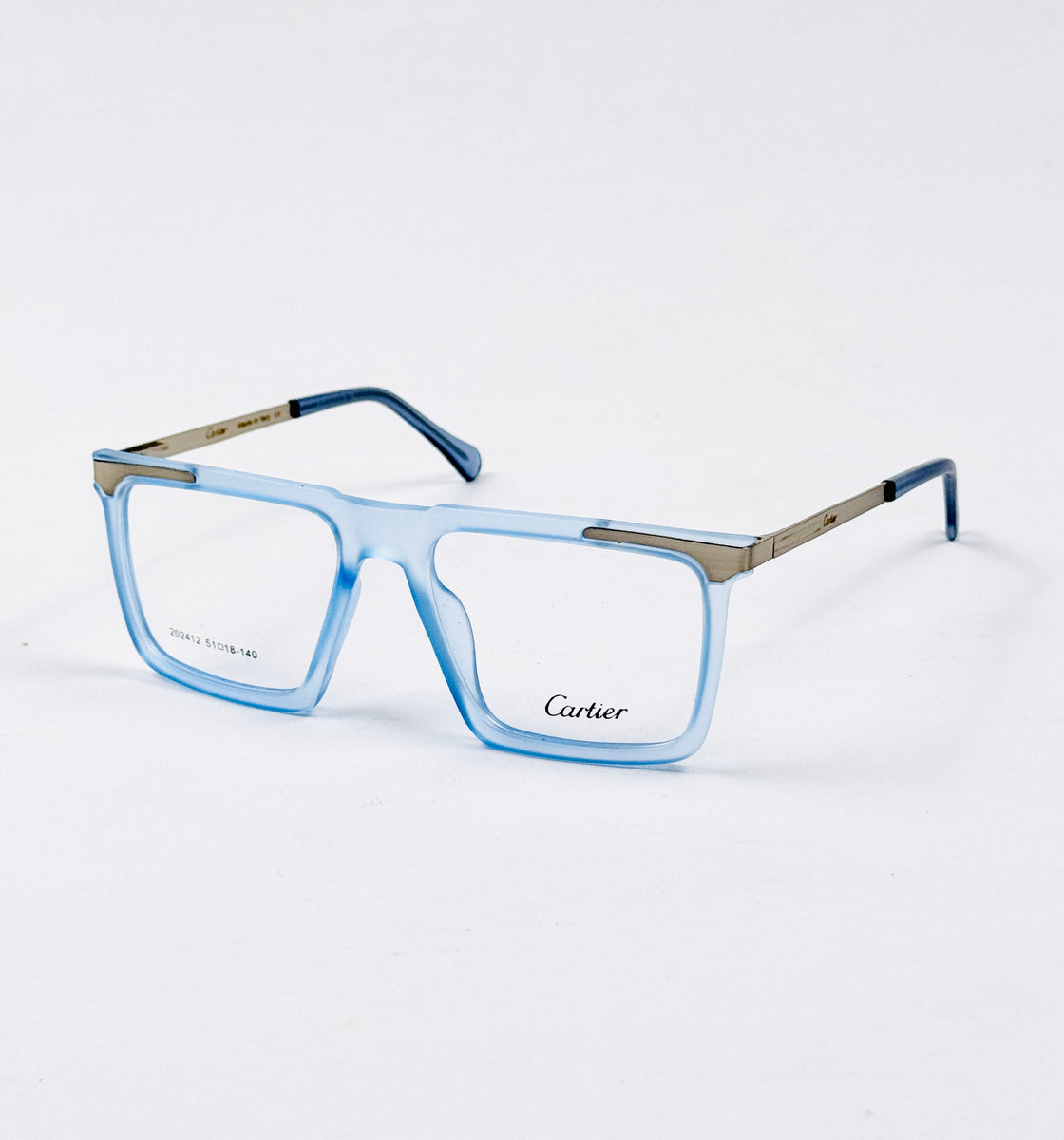 Cartier – 202412 – 51 - Translucent Blue – Metal - Acetate  – Optics - Unisex