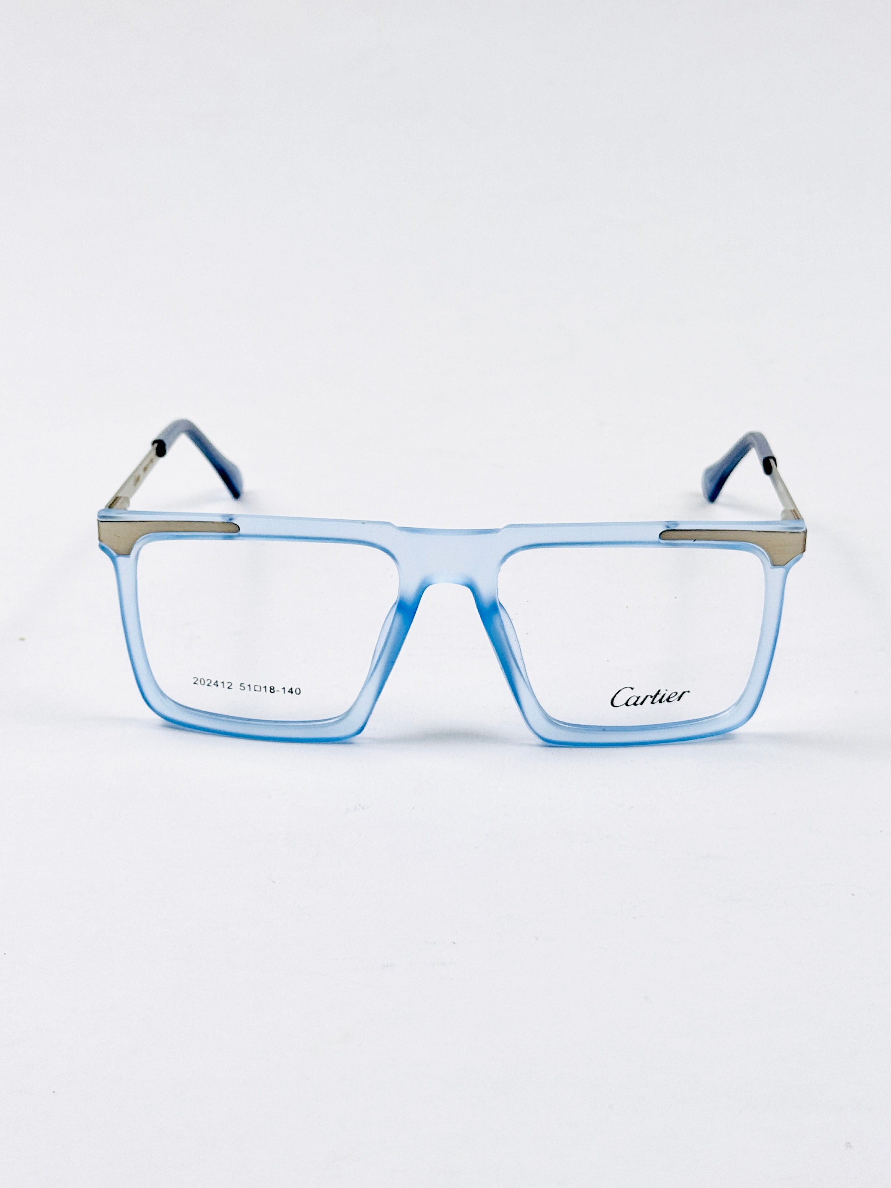 Cartier – 202412 – 51 - Translucent Blue – Metal - Acetate  – Optics - Unisex