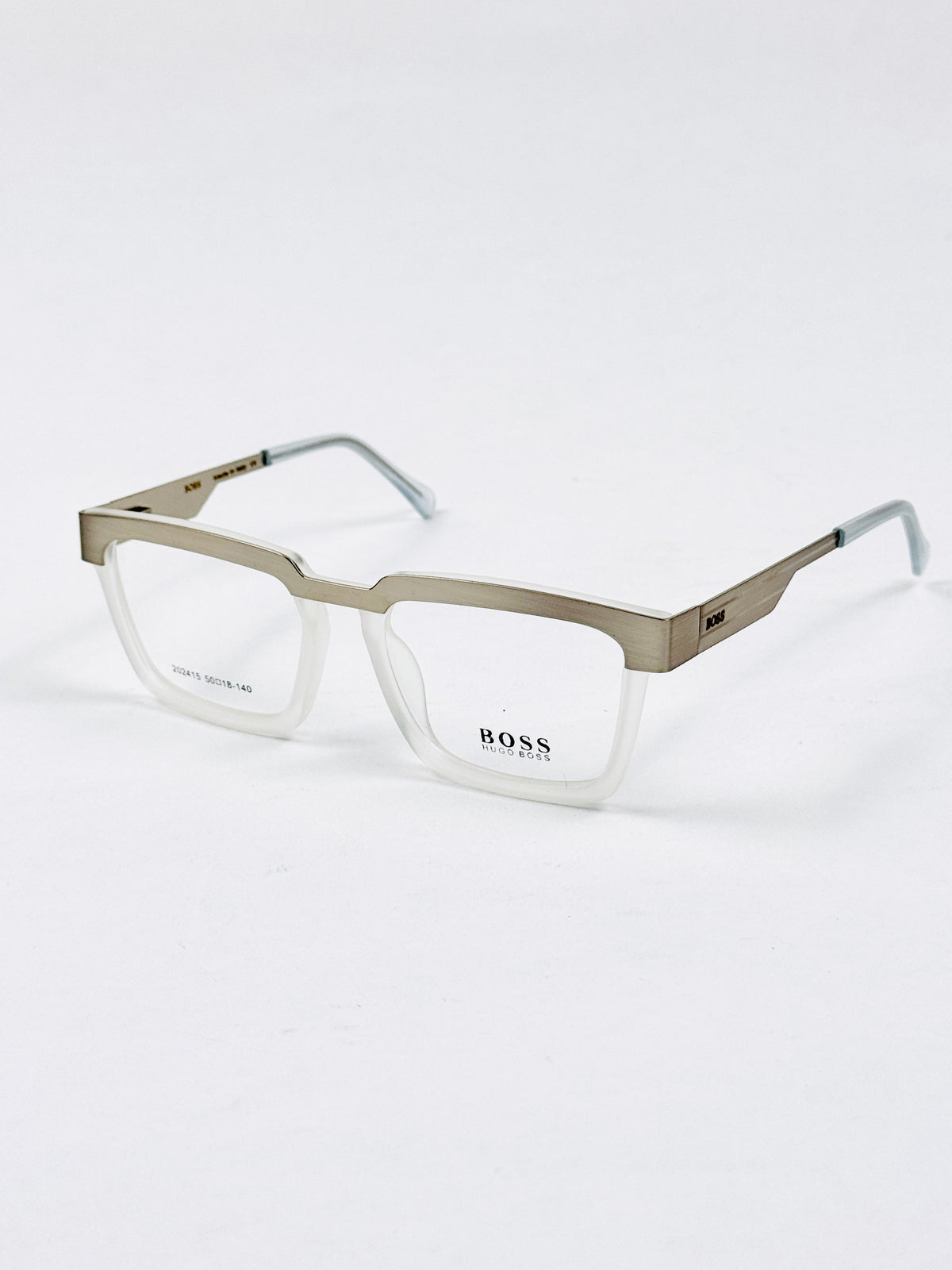 Boss – 202415 – 50 - Silver White – Metal - Acetate  – Optics - Unisex