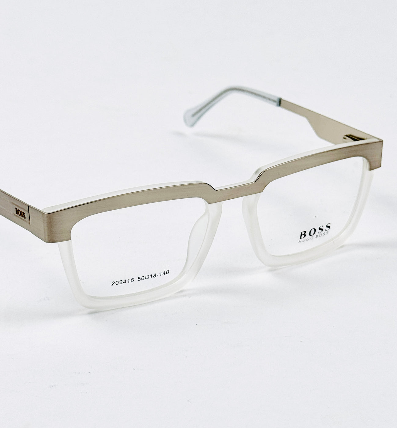 Boss – 202415 – 50 - Silver White – Metal - Acetate  – Optics - Unisex