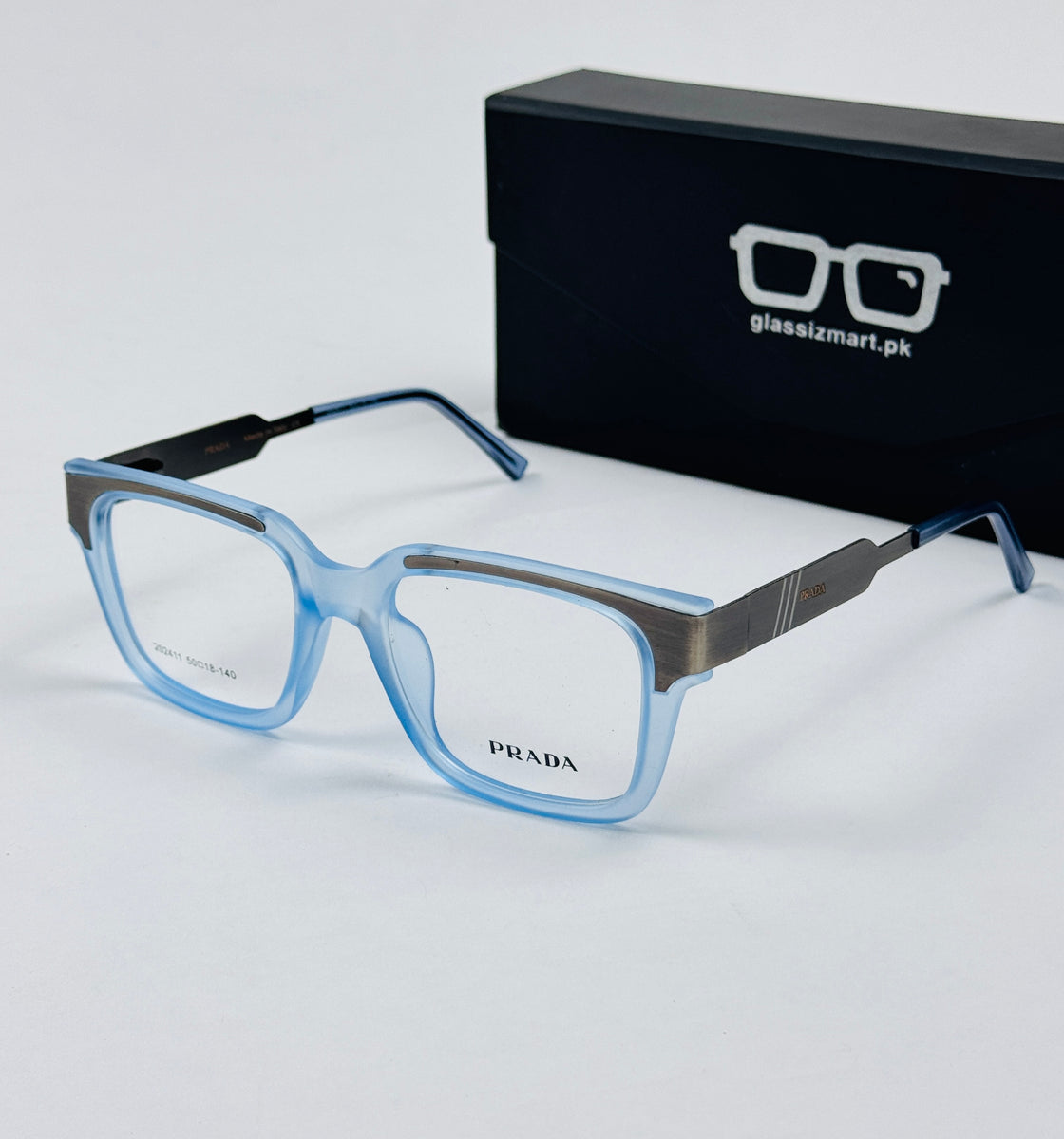Prada – 202411 – 50 - Translucent Blue – Metal - Acetate  – Optics - Unisex
