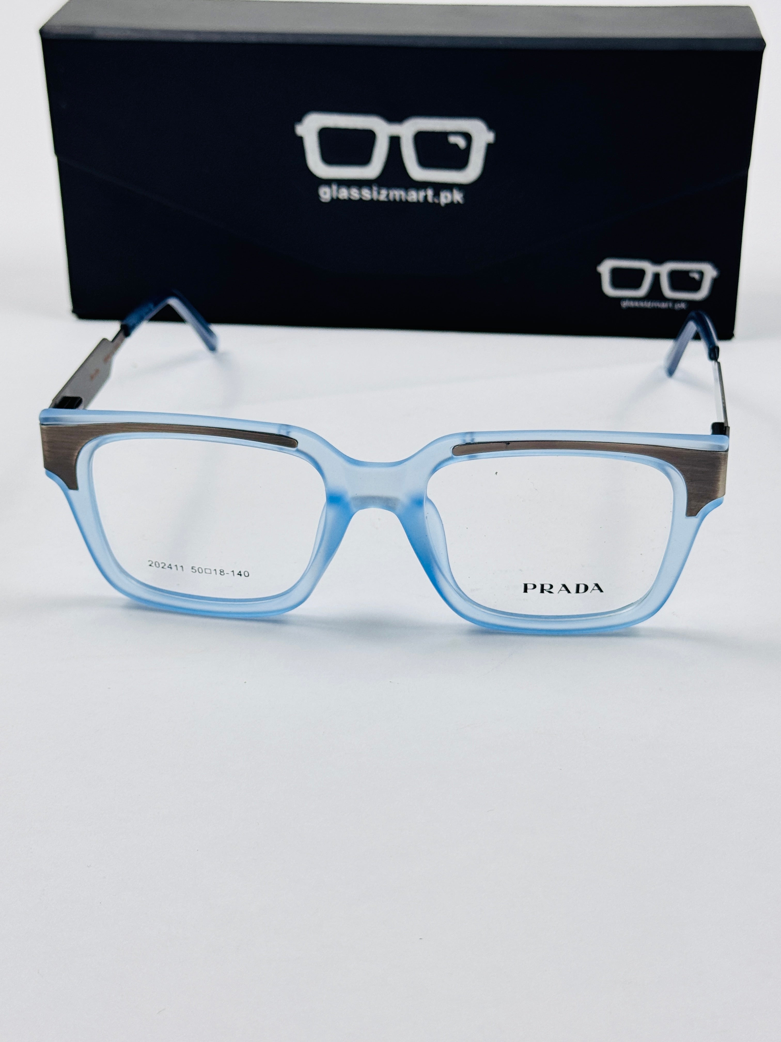 Prada – 202411 – 50 - Translucent Blue – Metal - Acetate  – Optics - Unisex