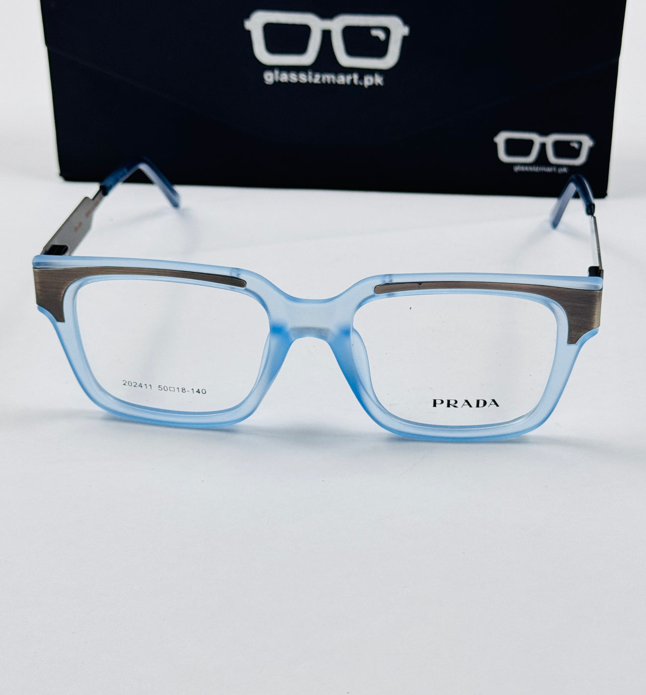 Prada – 202411 – 50 - Translucent Blue – Metal - Acetate  – Optics - Unisex