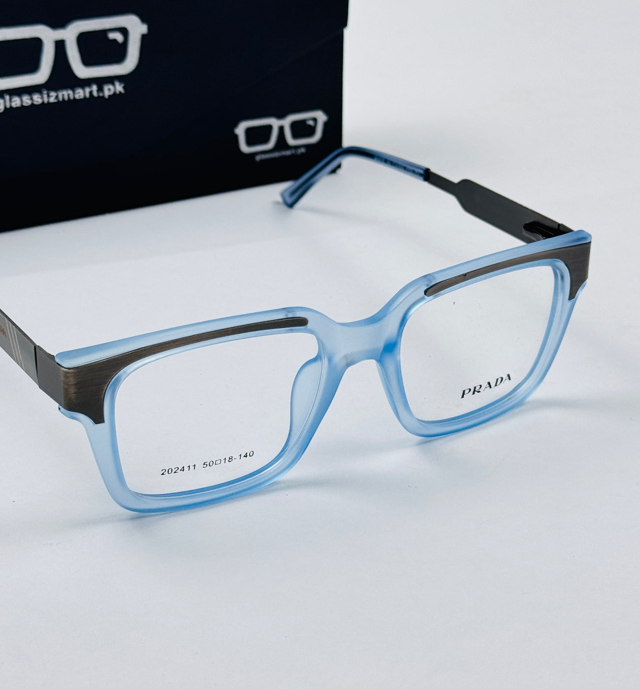 Prada – 202411 – 50 - Translucent Blue – Metal - Acetate  – Optics - Unisex