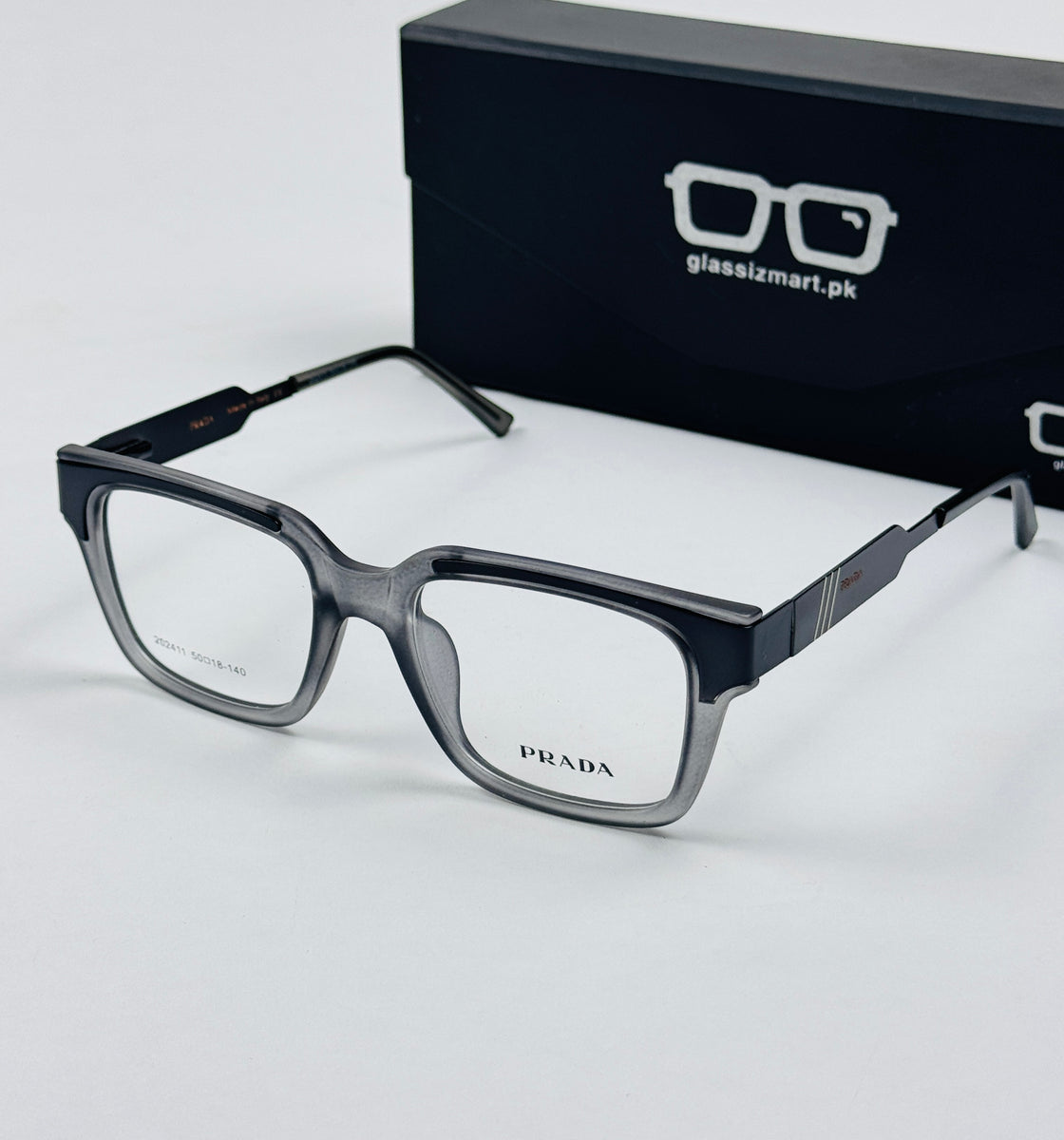 Prada – 202411 – 50 - Black Grey – Metal - Acetate  – Optics - Unisex