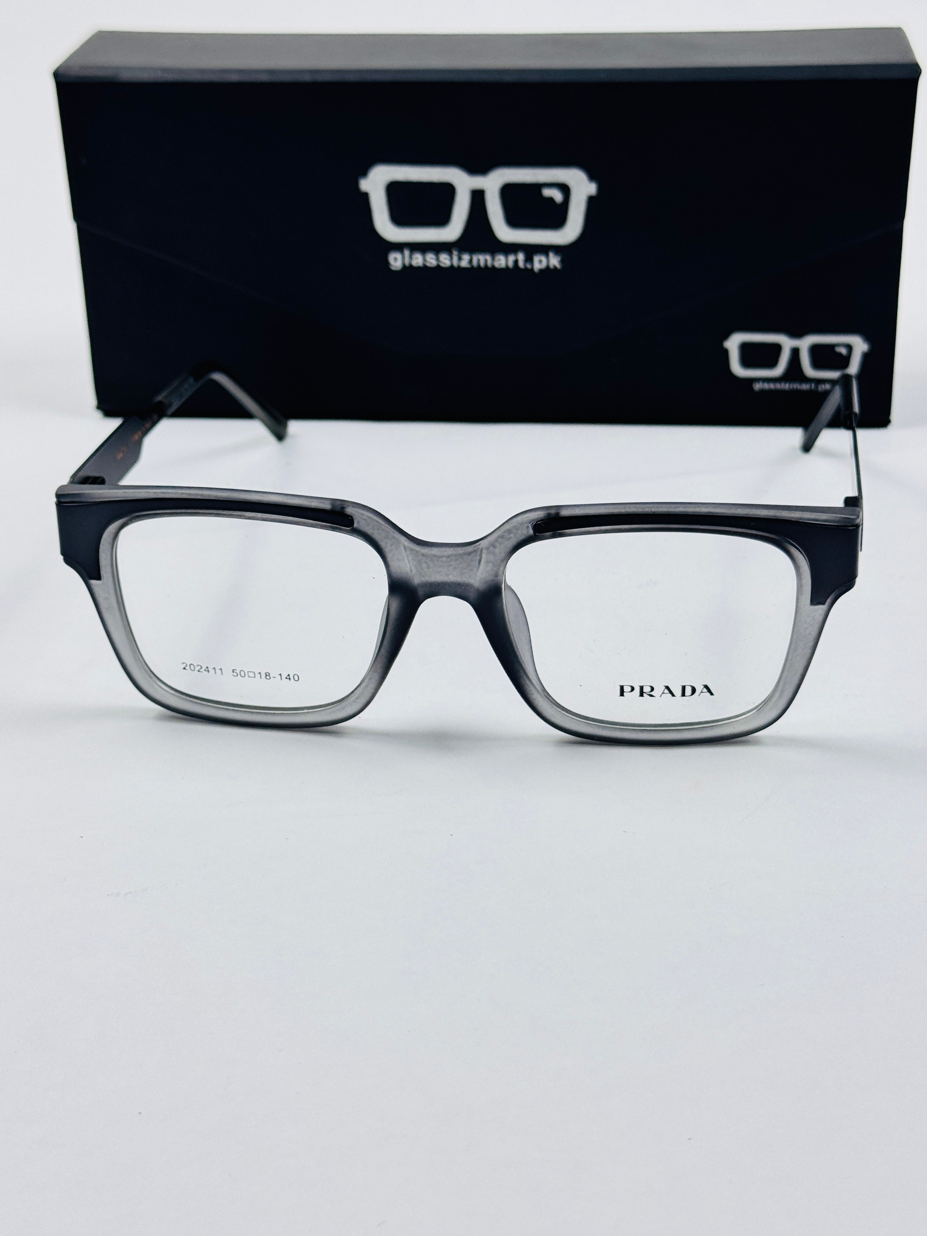 Prada – 202411 – 50 - Black Grey – Metal - Acetate  – Optics - Unisex