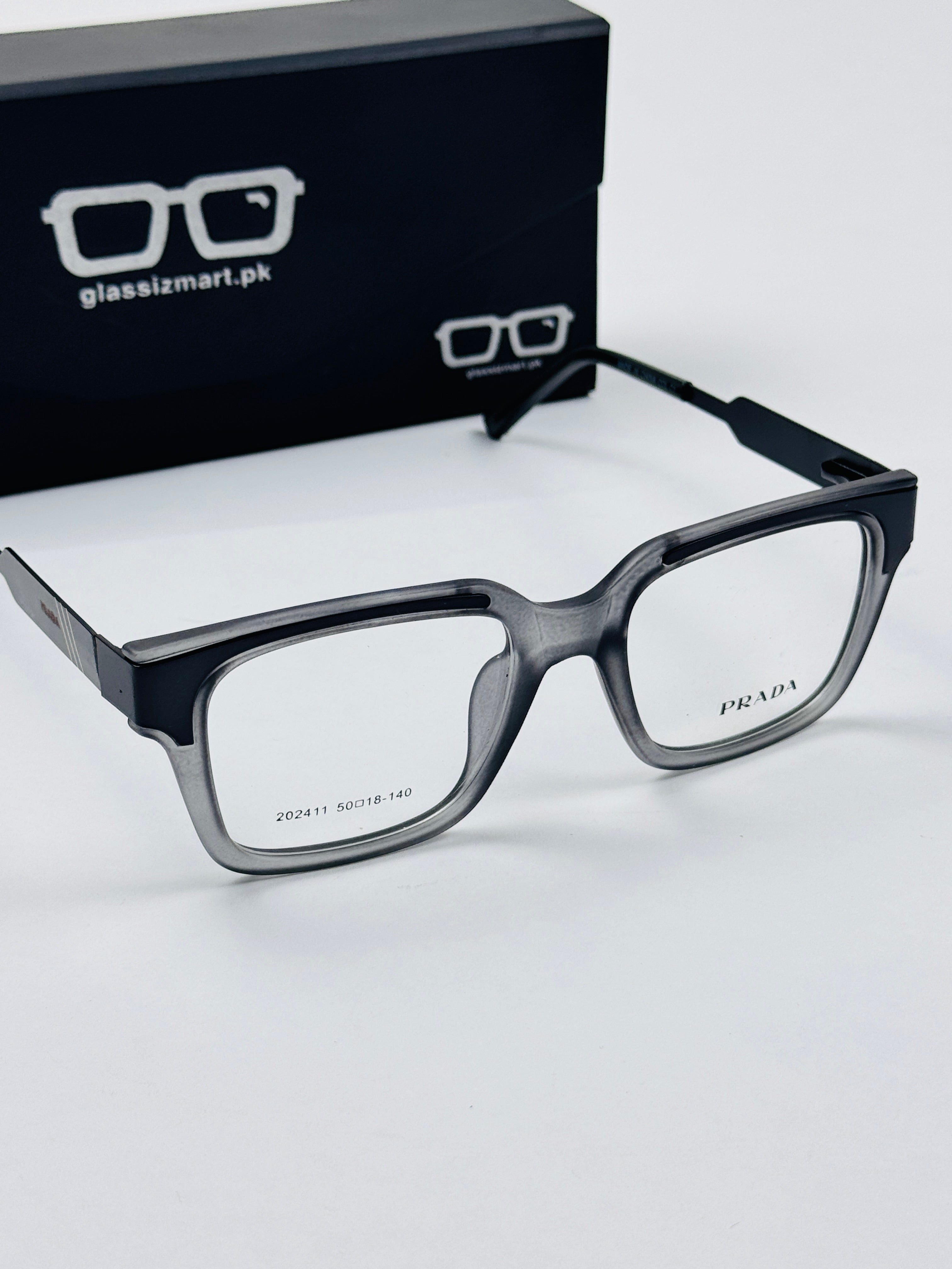 Prada – 202411 – 50 - Black Grey – Metal - Acetate  – Optics - Unisex