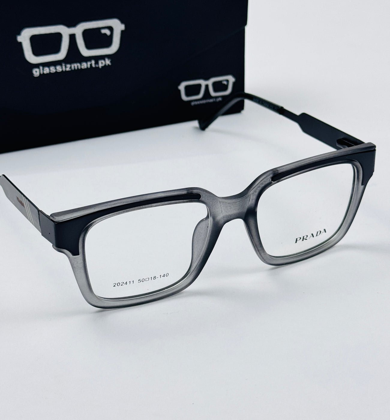 Prada – 202411 – 50 - Black Grey – Metal - Acetate  – Optics - Unisex