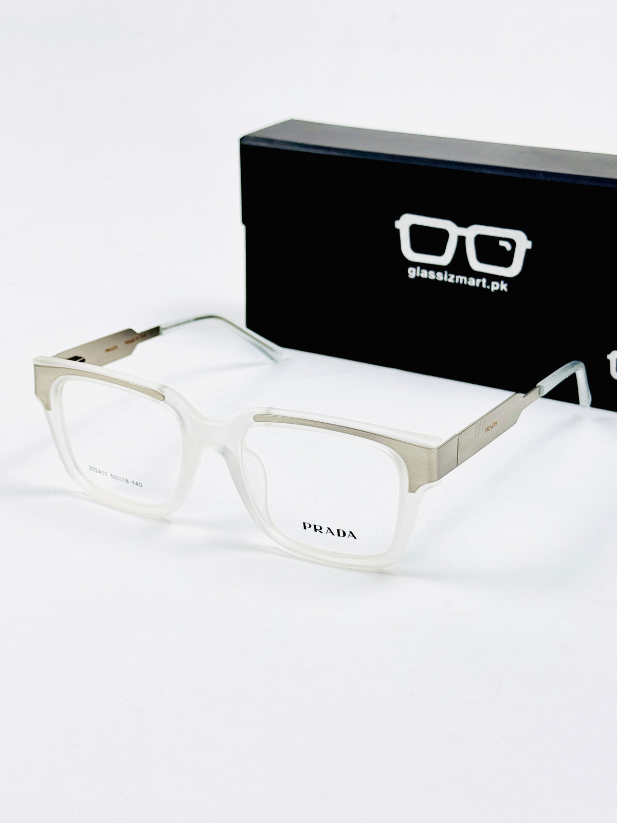 Prada – 202411 – 50 - Silver White – Metal - Acetate  – Optics - Unisex