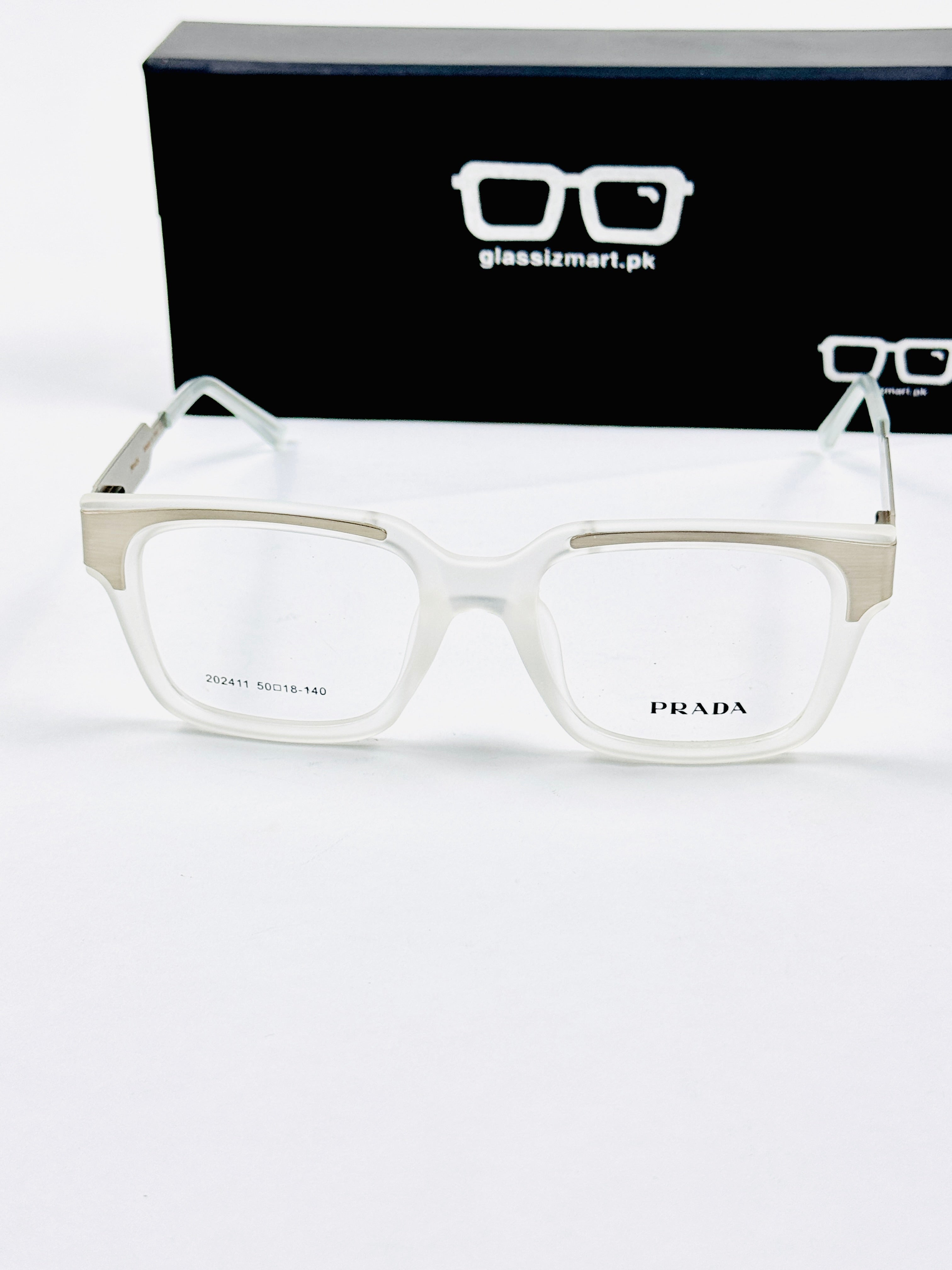 Prada – 202411 – 50 - Silver White – Metal - Acetate  – Optics - Unisex