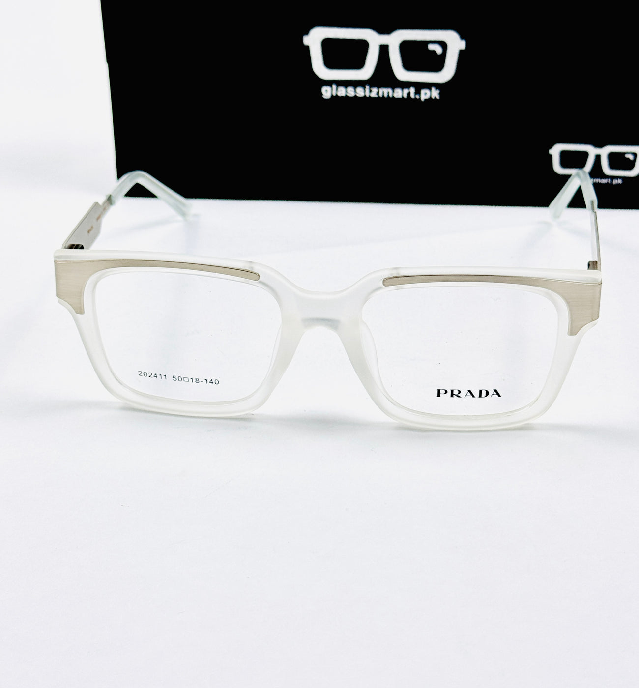 Prada – 202411 – 50 - Silver White – Metal - Acetate  – Optics - Unisex