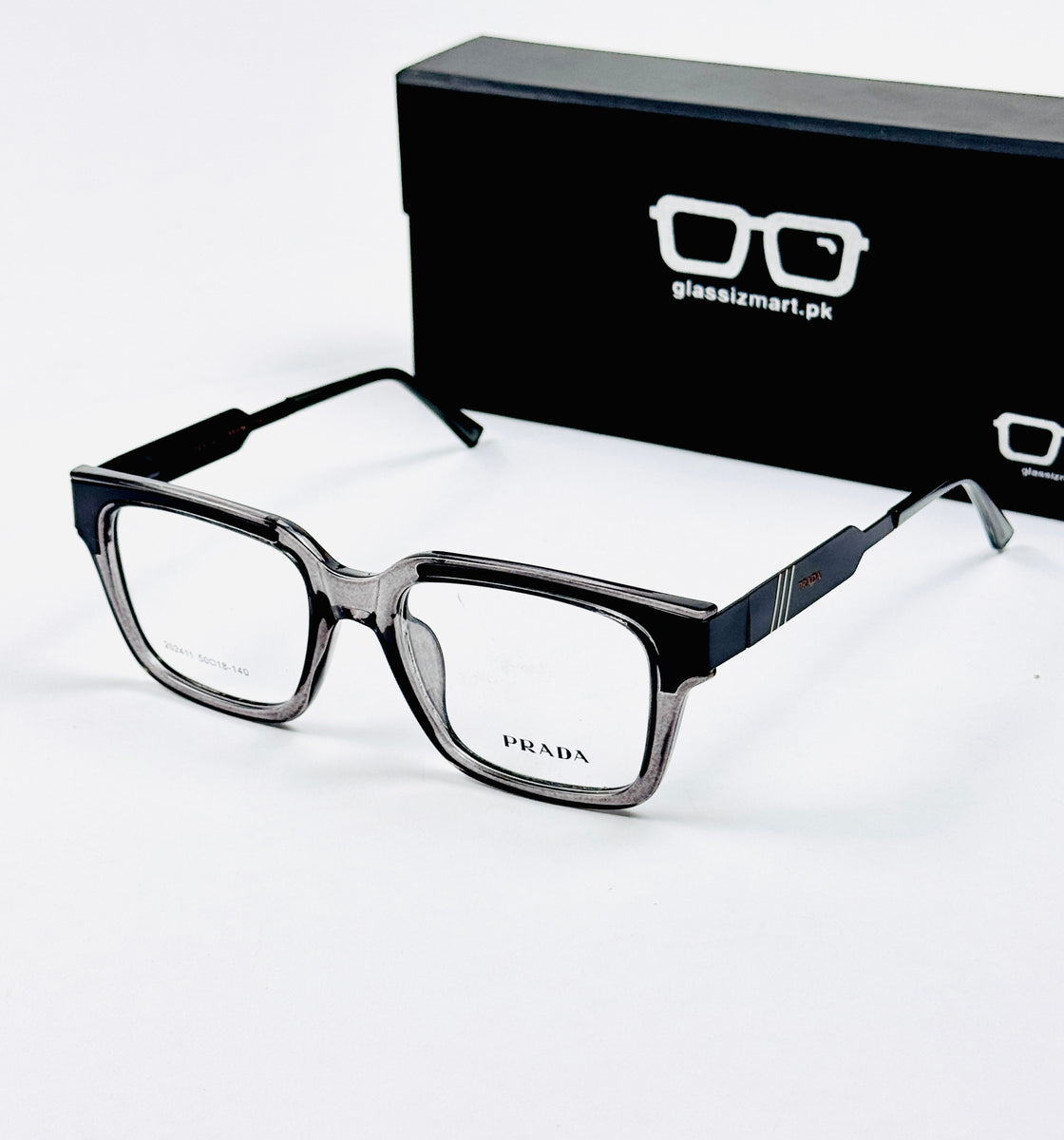 Prada – 202411 – 50 - Black Grey – Metal - Acetate  – Optics - Unisex