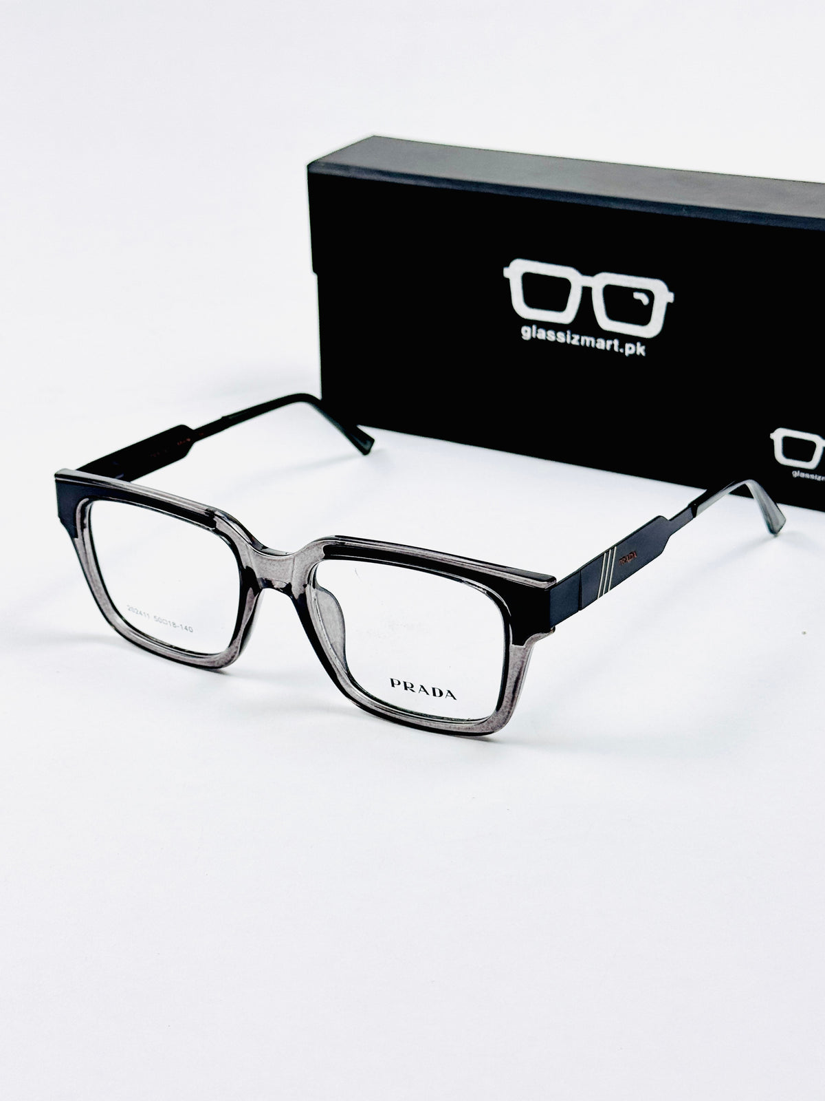 Prada – 202411 – 50 - Black Grey – Metal - Acetate  – Optics - Unisex