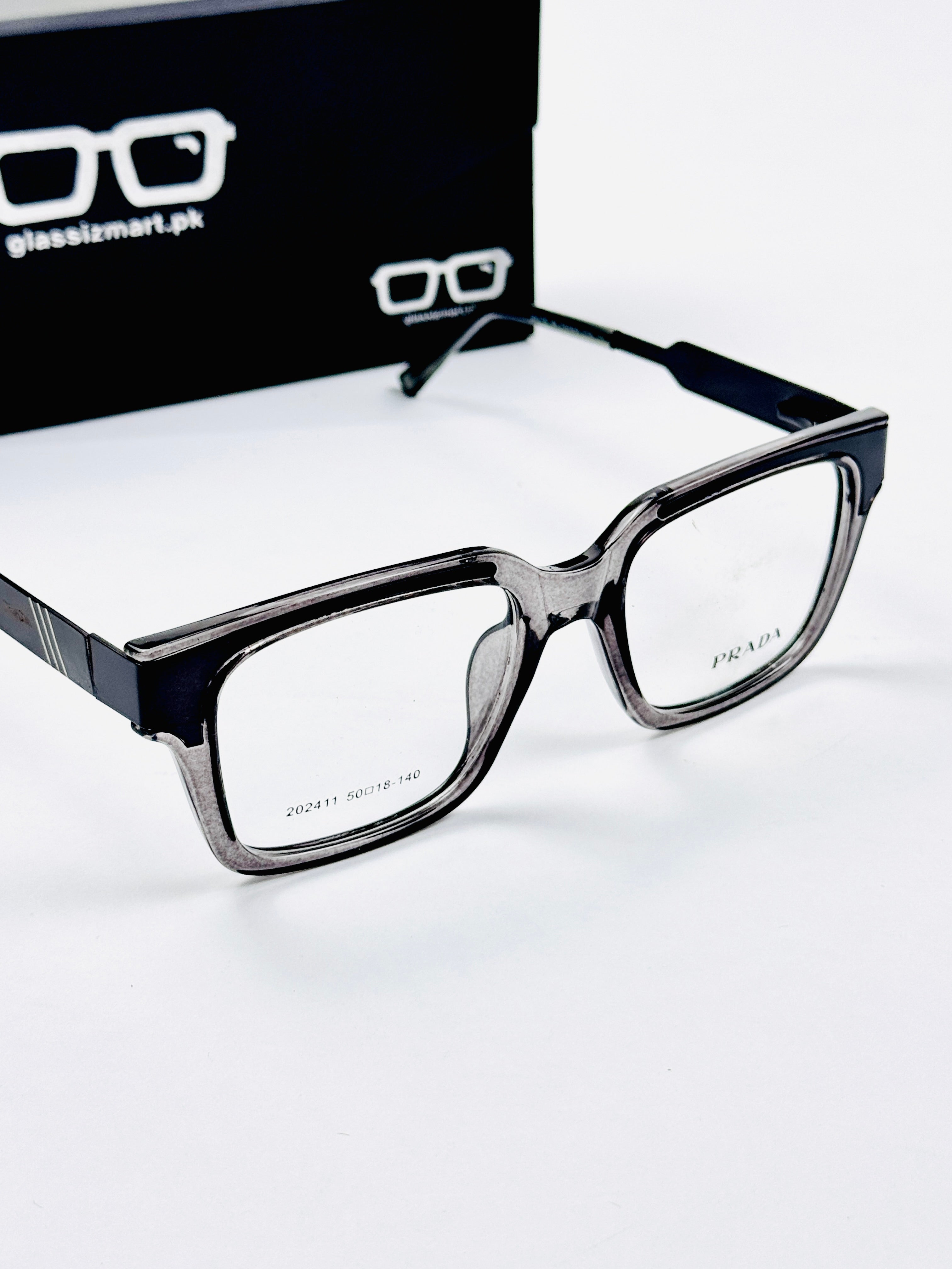 Prada – 202411 – 50 - Black Grey – Metal - Acetate  – Optics - Unisex