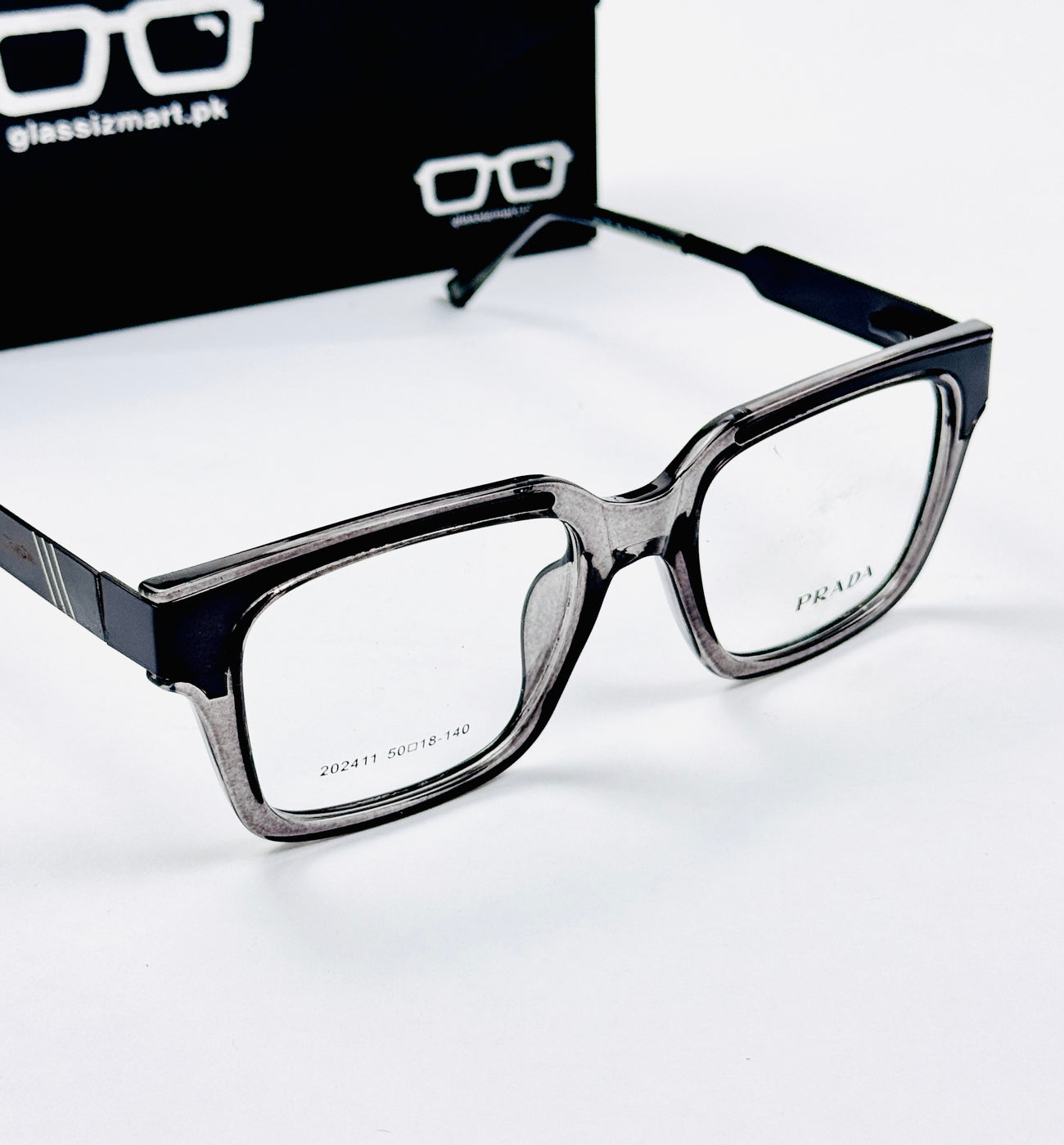 Prada – 202411 – 50 - Black Grey – Metal - Acetate  – Optics - Unisex