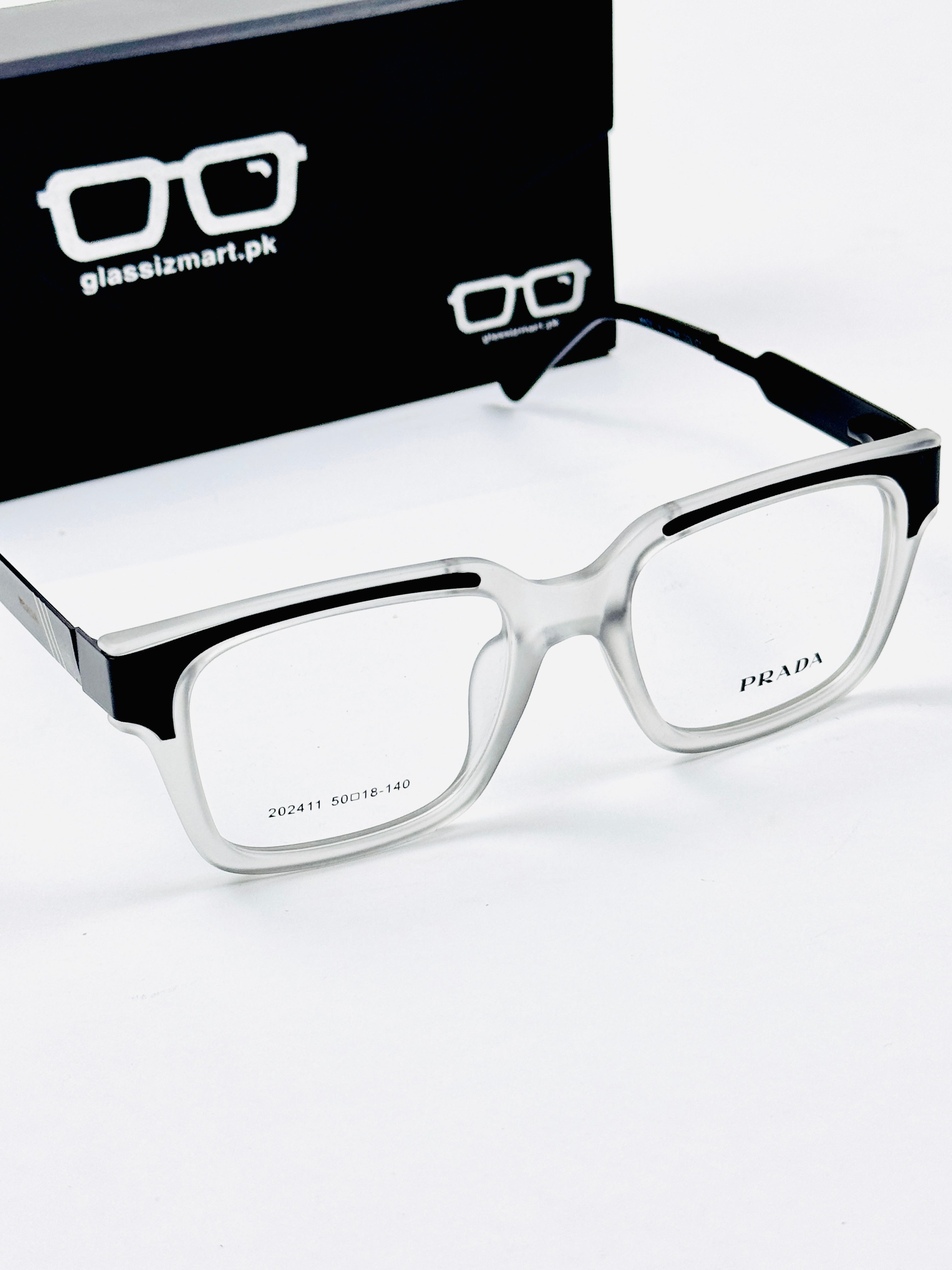 Prada – 202411 – 50 - Black White – Metal - Acetate  – Optics - Unisex